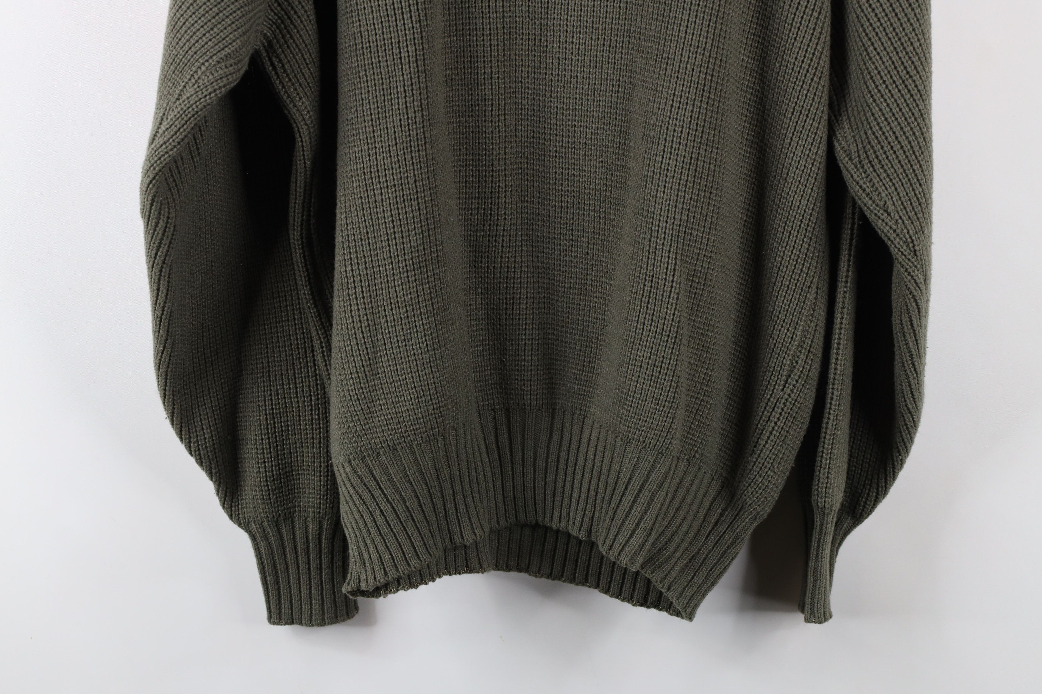 Vintage Vintage 90s Streetwear Ribbed Knit Crewneck Sweater Green Size US L / EU 52-54 / 3 - 8 Thumbnail