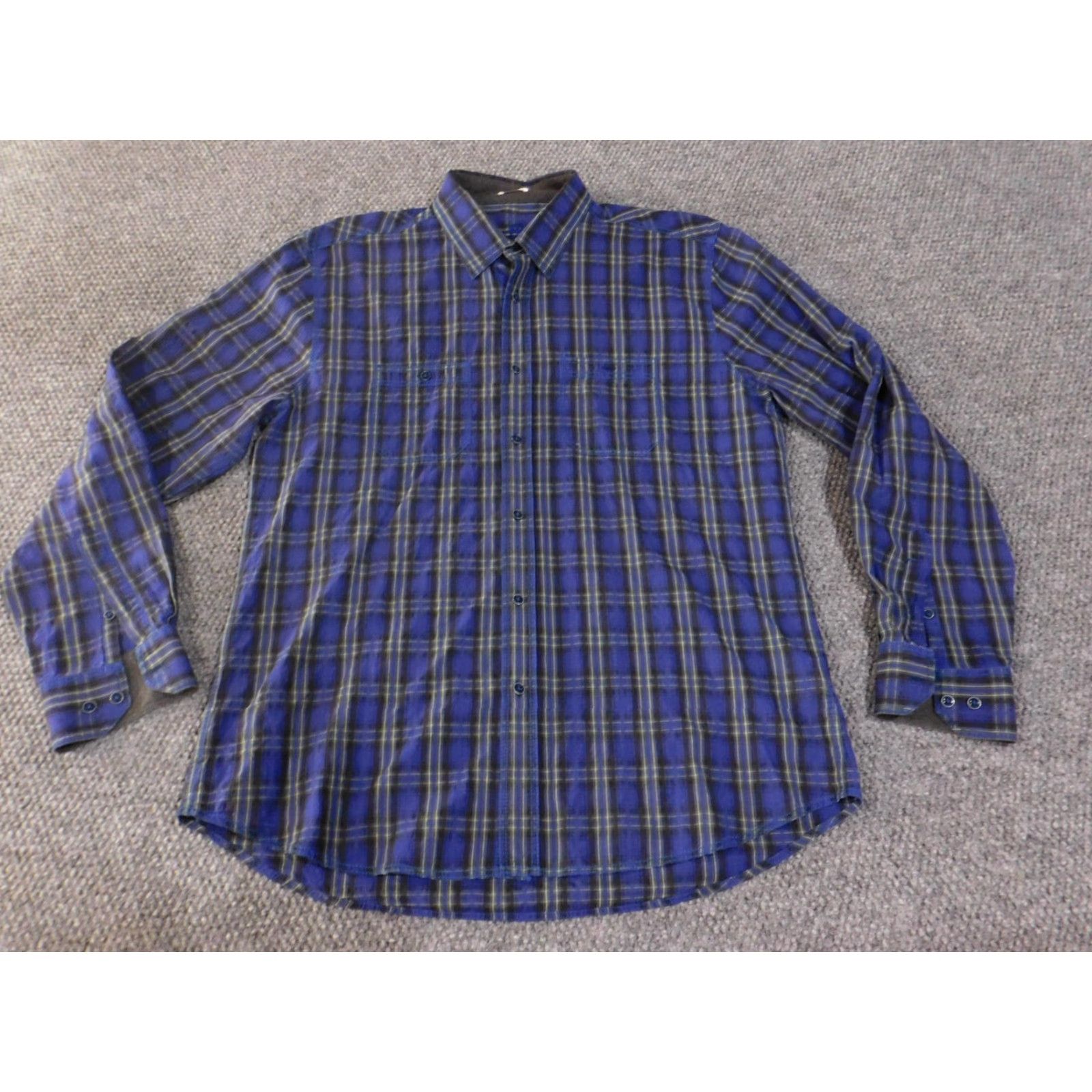 BUGATCHI Bugatchi Shirt Mens Medium Plaid Long Sleeve Shaped Fit Stretch Classic Size US M / EU 48-50 / 2 - 2 Thumbnail
