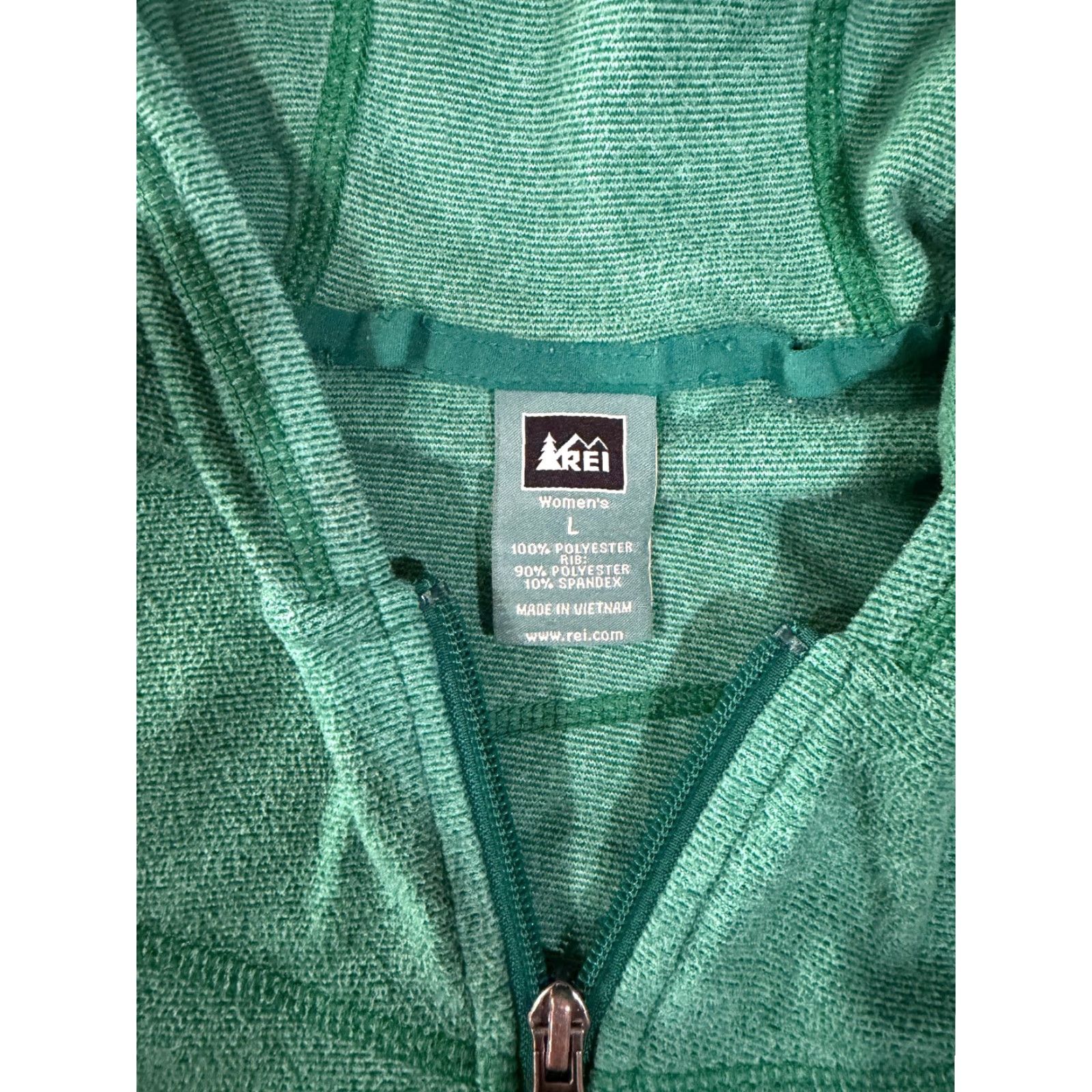Vintage REI Full Zip Jacket Womens Large Green Outdoor Lightweight Stretch Jacket Size L / US 10 / IT 46 - 4 Thumbnail