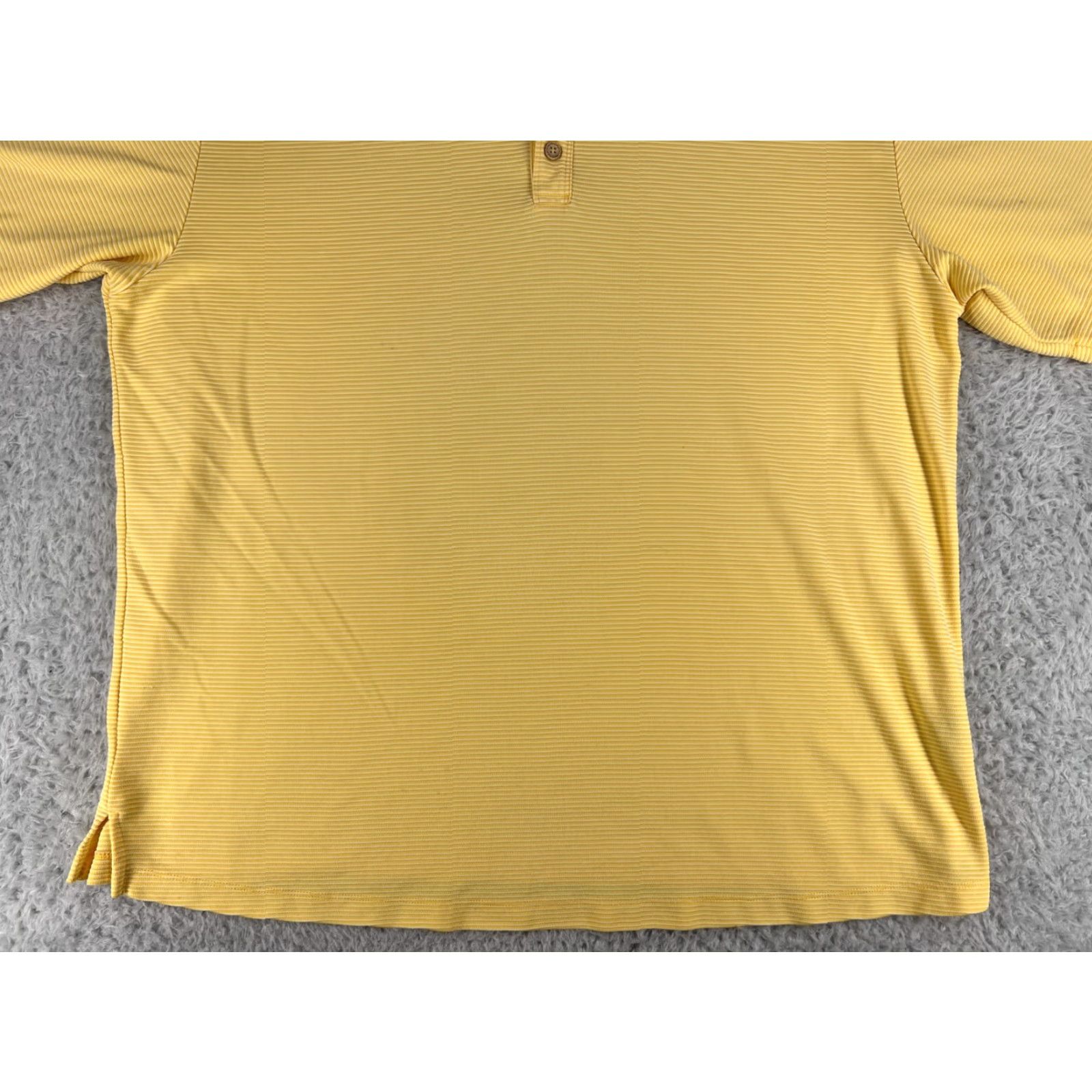 Vintage Jamaica Jaxx Polo Shirt Mens 2XL Yellow Stripe Knit Modal Beach Aloha Shirt Short Sleeve Collared Button 31in Adult Mens Size US XXL / EU 58 / 5 - 5 Thumbnail