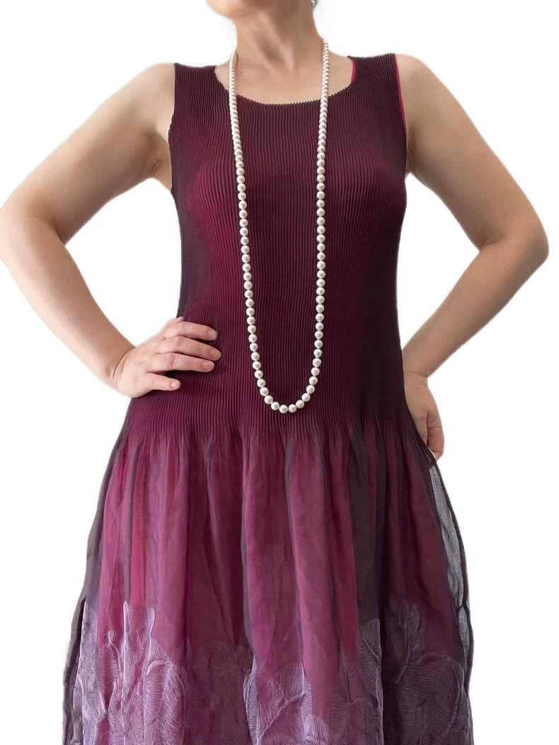Issey Miyake Issey Miyake size:3 A pinkish-purple main line chiffon emb Size S / US 4 / IT 40 - 2 Thumbnail