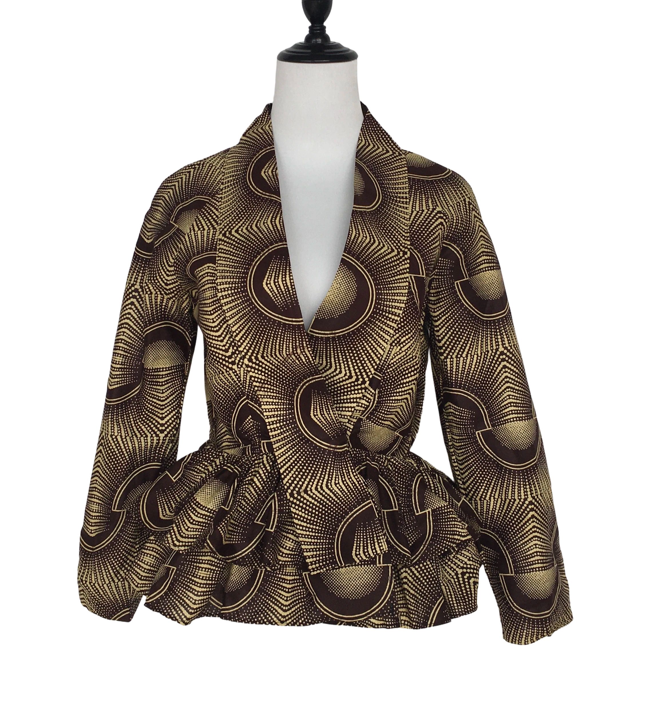 Other African Wax Print Women Jacket Turn-down Collar Tops Size XL / US 12-14 / IT 48-50 - 1 Thumbnail