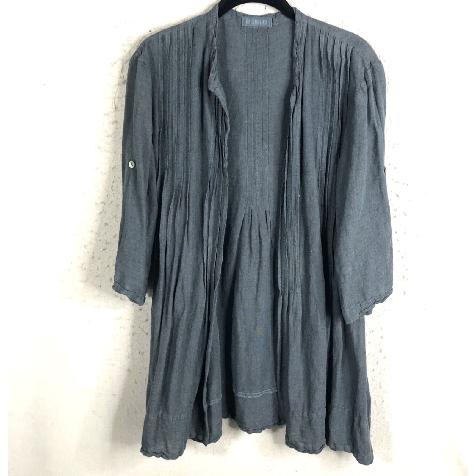 Vintage VINTAGE CP Shades Cardigan Women Small Charcoal Linen Blend Lagenlook Boho Minimalist Shirt? (wait) Size S / US 4 / IT 40 - 2 Thumbnail