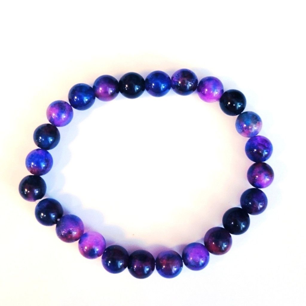 Handmade Natural Sugilite Crystal Beaded Bracelet 7.25" Size ONE SIZE - 1 Thumbnail
