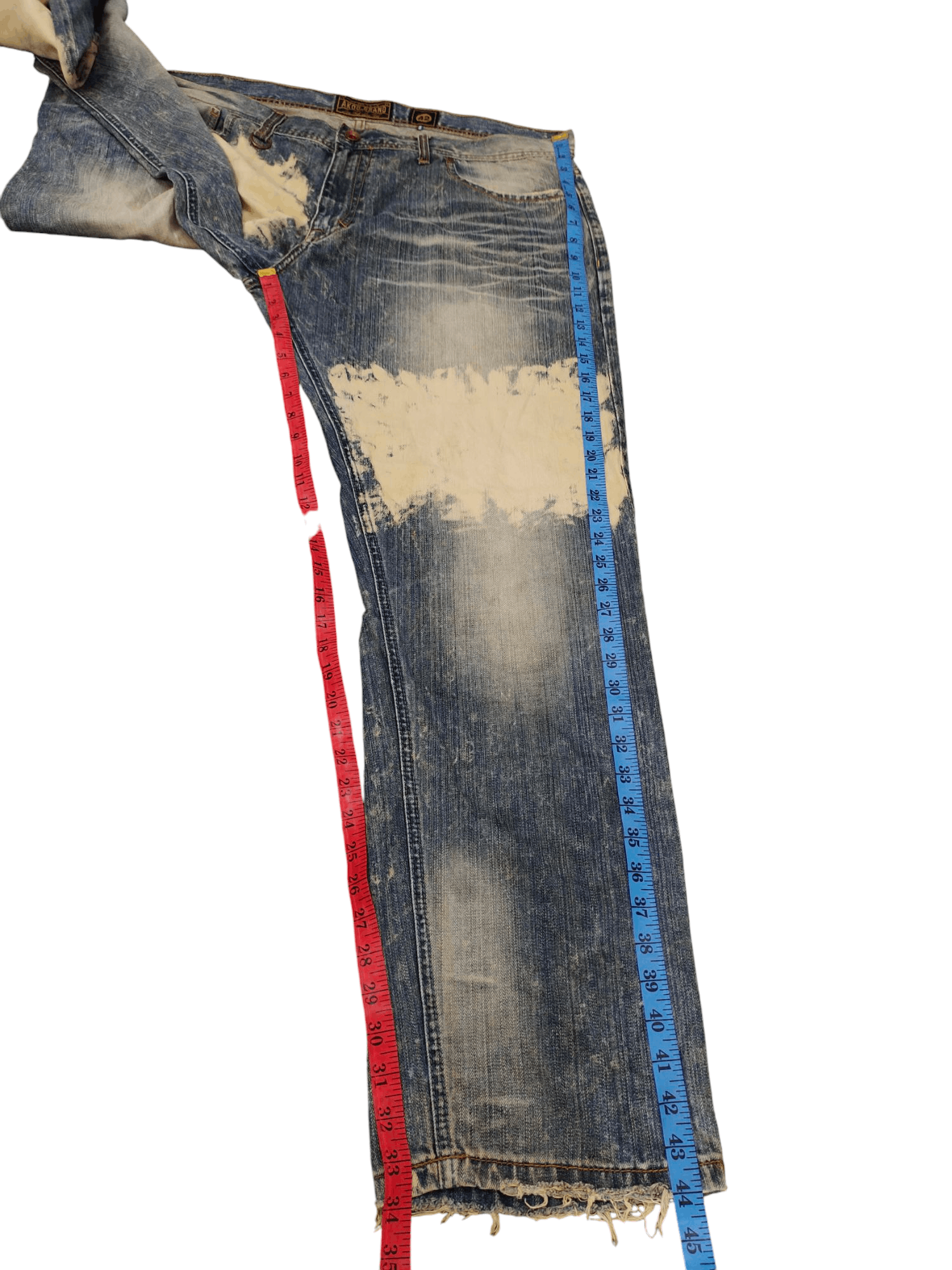 Comme des Garcons × Undercover Baggy Jeans Akoo Brand Acid Wash Distress Denim Wide Leg Size US 42 / EU 58 - 17 Thumbnail