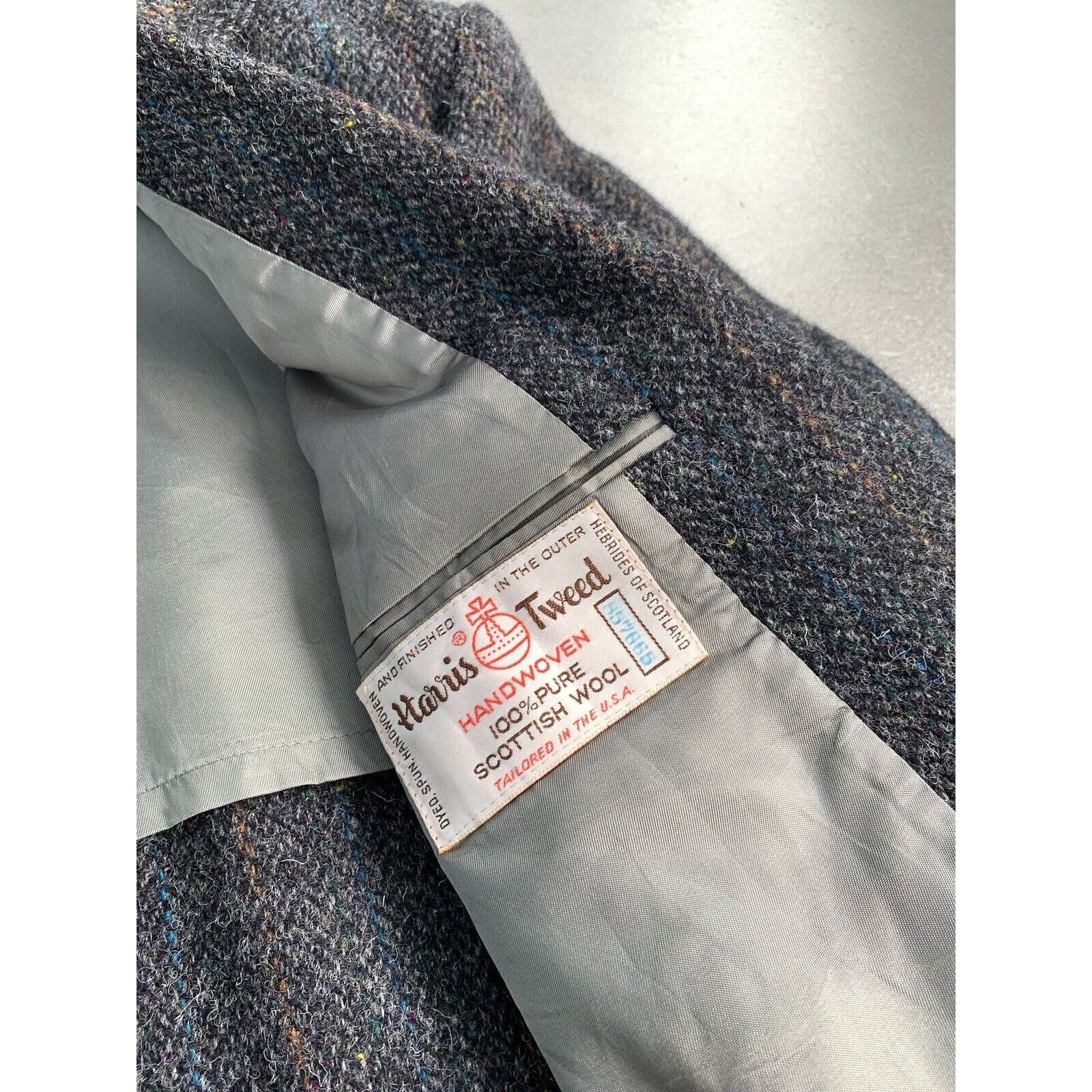 Harris Tweed × Vintage Men's HARRIS TWEED MADE IN USA Sport Blazer Jacket EU50 UK40 Size 50R - 4 Thumbnail