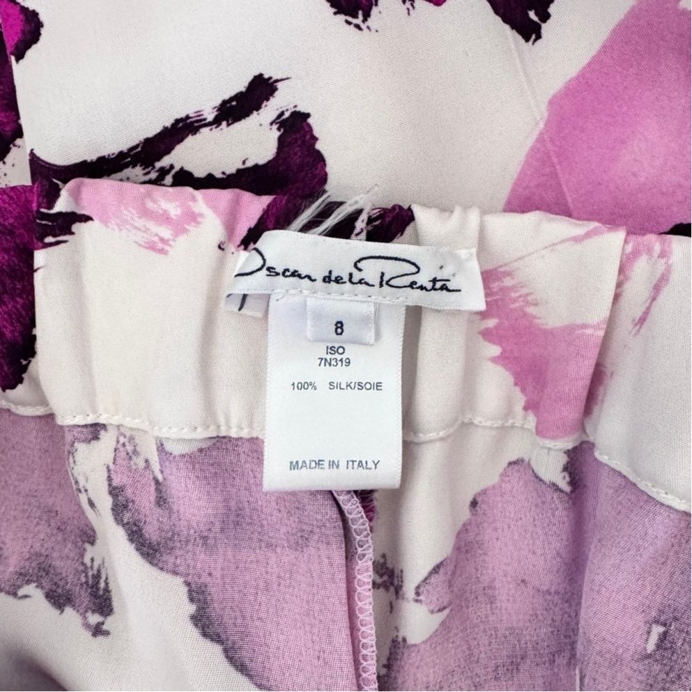 Oscar De La Renta Oscar De La Renta Floral 100% Silk Pants Size 8 Size 30" / US 8 / IT 44 - 3 Thumbnail