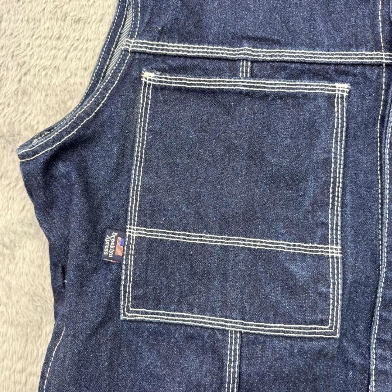 Vintage VINTAGE Brooklyn Xpress Vest Mens Large Blue Denim Utility Workwear Pockets 100% Cotton Size US L / EU 52-54 / 3 - 2 Thumbnail