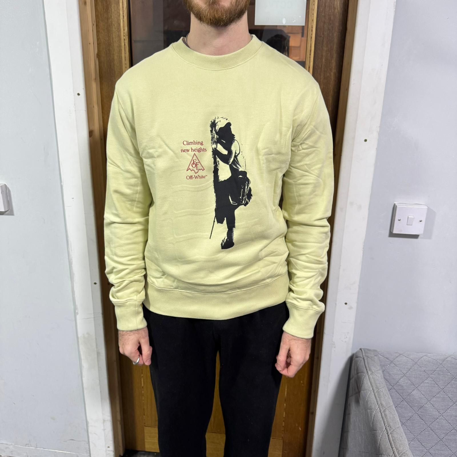 Off-White Beige Vertical Climb Arrows Logo Sweatshirt Size US M / EU 48-50 / 2 - 2 Thumbnail