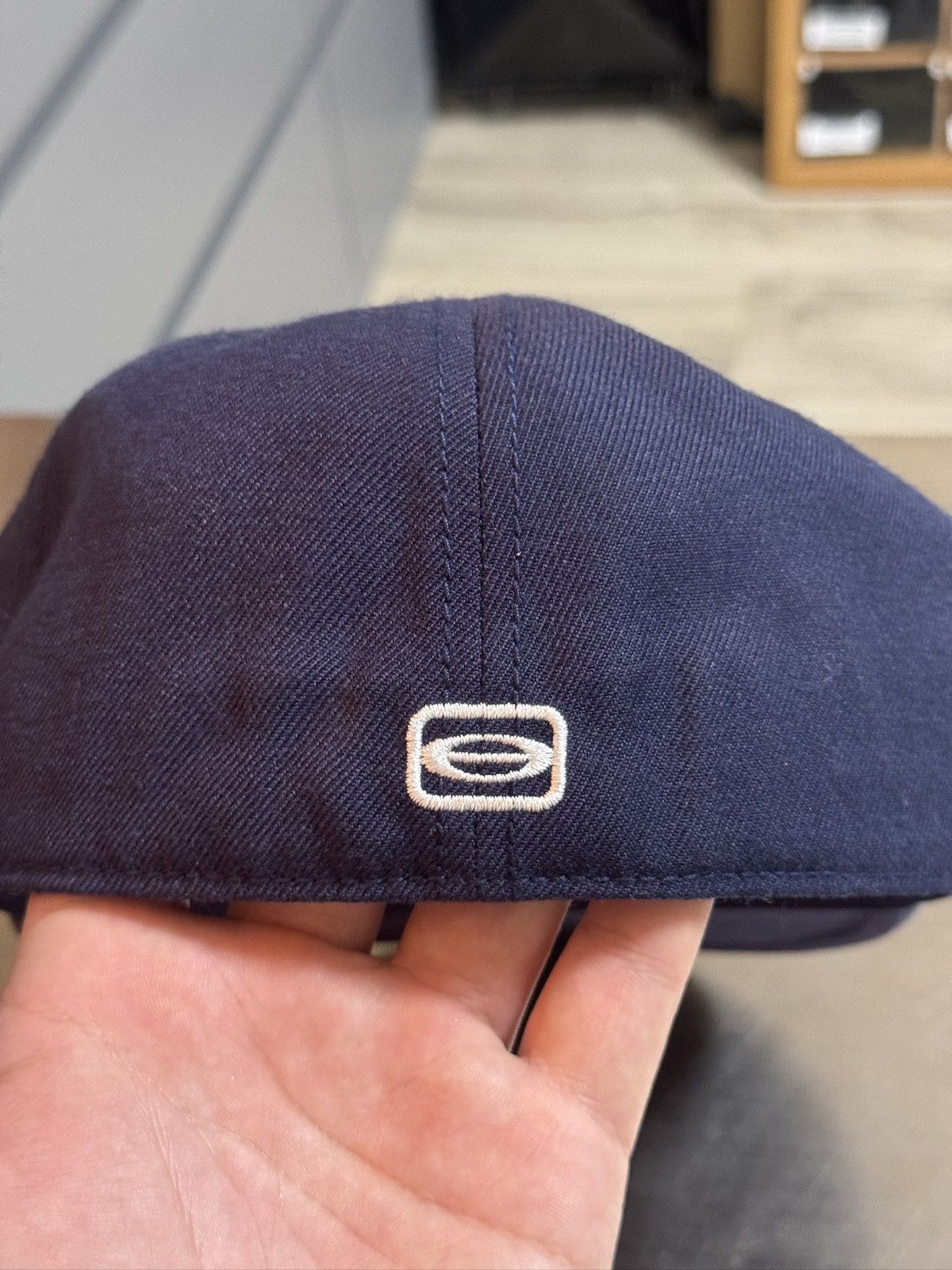 7 3/8 Playboi Carti YVL Fitted Hat White on Navy