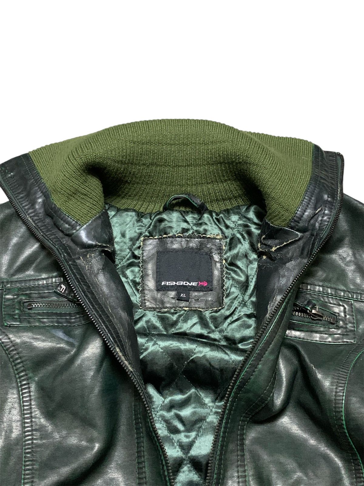 Vintage Cropped Fishbone Vintage Leather jacket Size S / US 4 / IT 40 - 5 Thumbnail