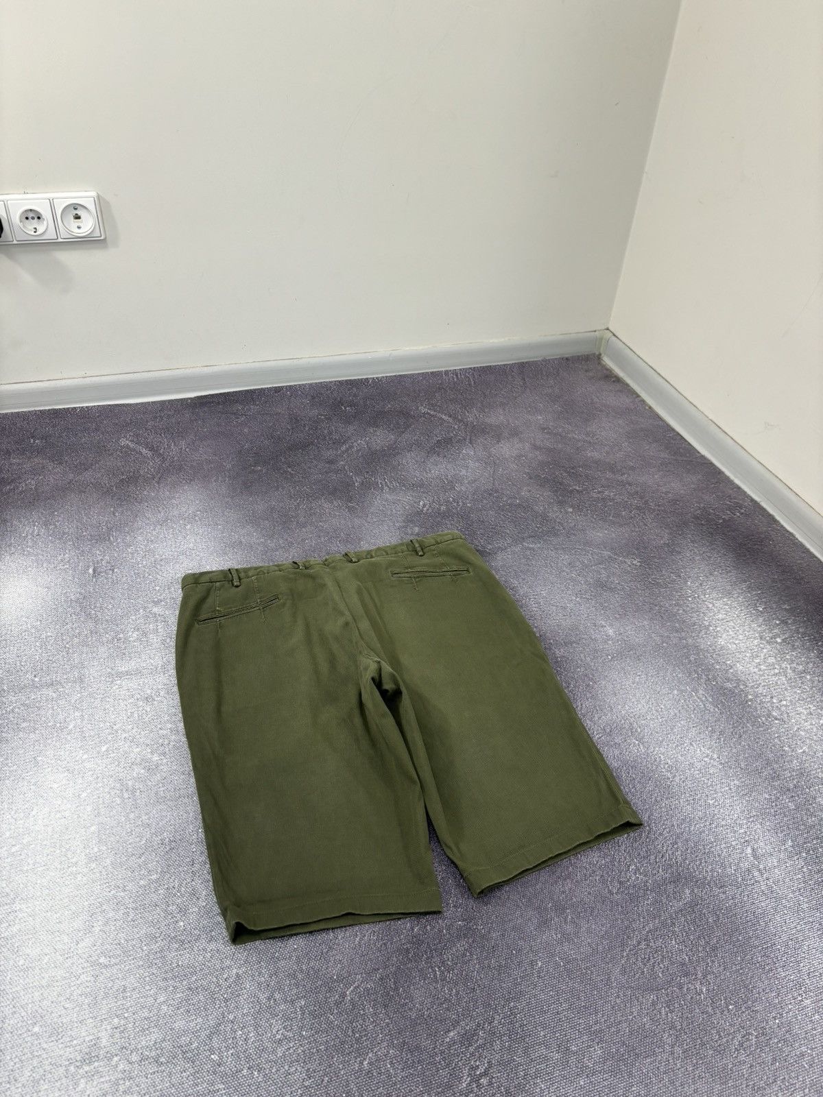 Boglioli Boglioli Olive Green Textured Cotton Blend Bermuda Shorts Size US 36 / EU 52 - 11 Thumbnail