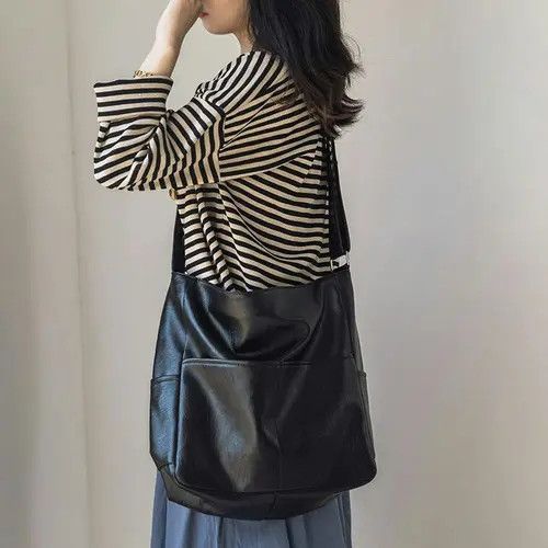 VIBE Black PU Leather Over Shoulder Bag / Messanger Bag Size ONE SIZE - 3 Thumbnail