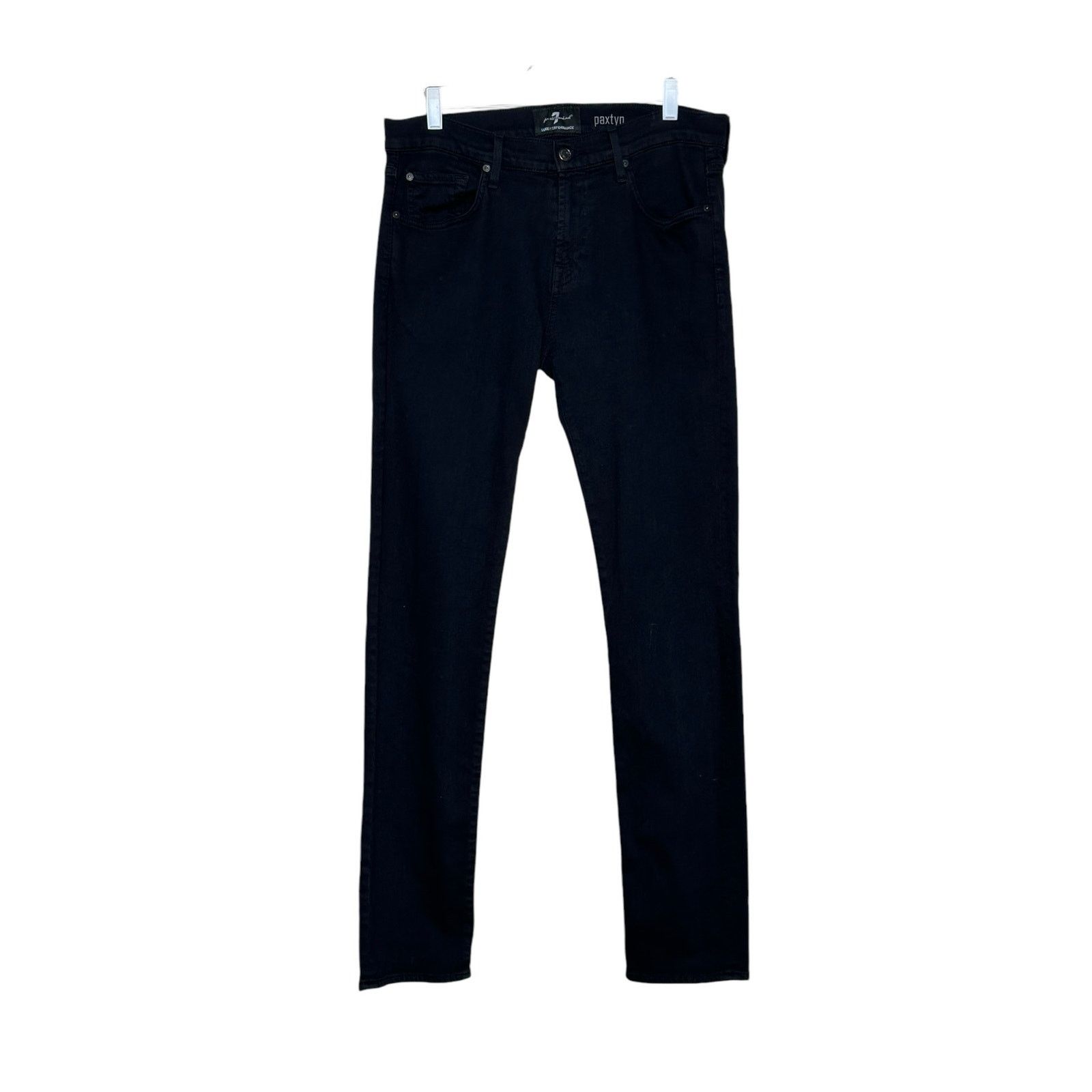 7 For All Mankind 7 for all mankind paxtyn black straight legs jeans size 34 Size US 34 / EU 50 - 15 Thumbnail