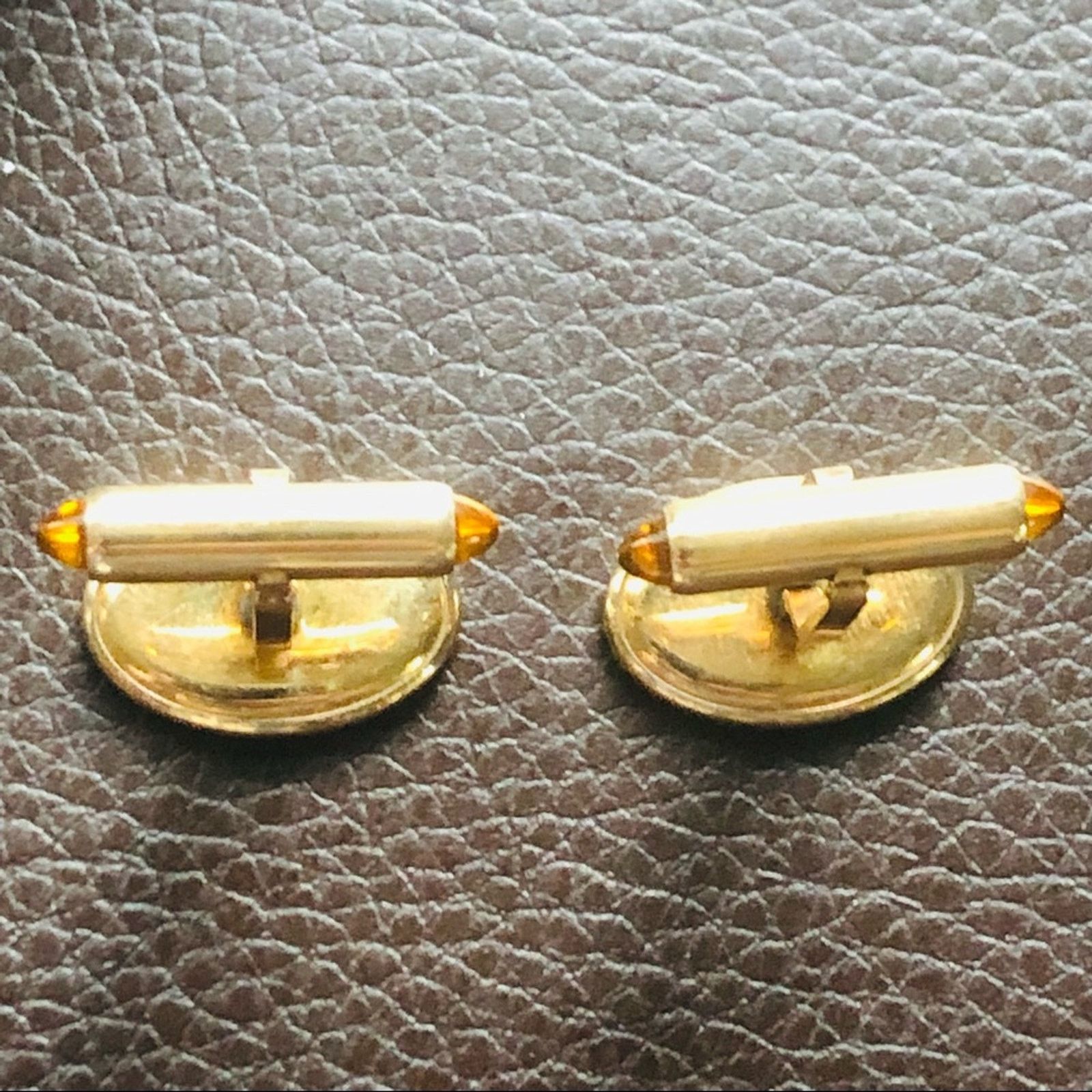Other Antique Krementz engraved gold oval amber accent cuff links Size ONE SIZE - 4 Thumbnail