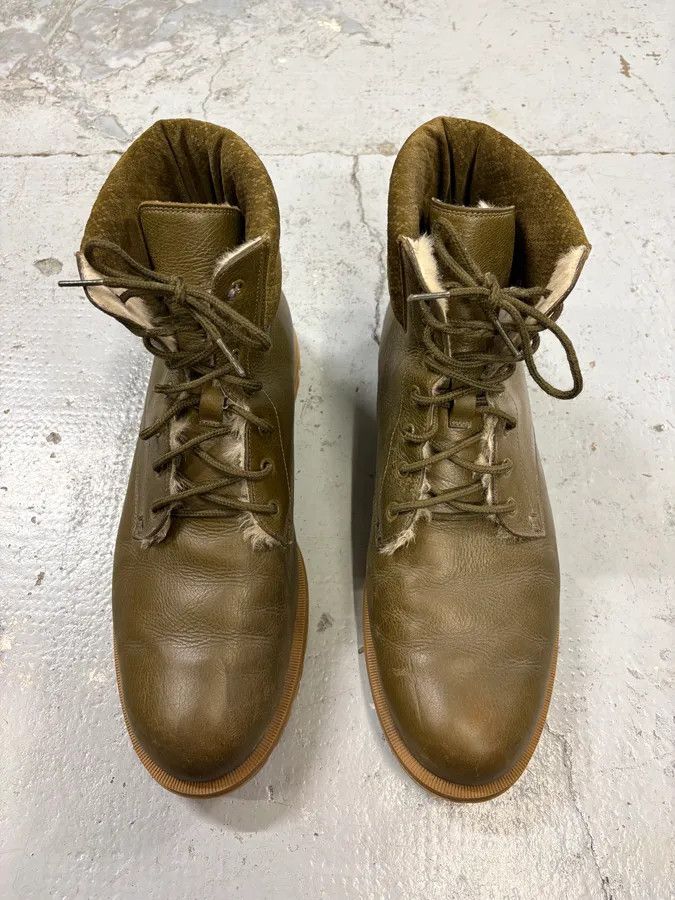Gucci 2000s Gucci Khaki Classy Leather Boots Size US 12 / EU 45 - 2 Thumbnail