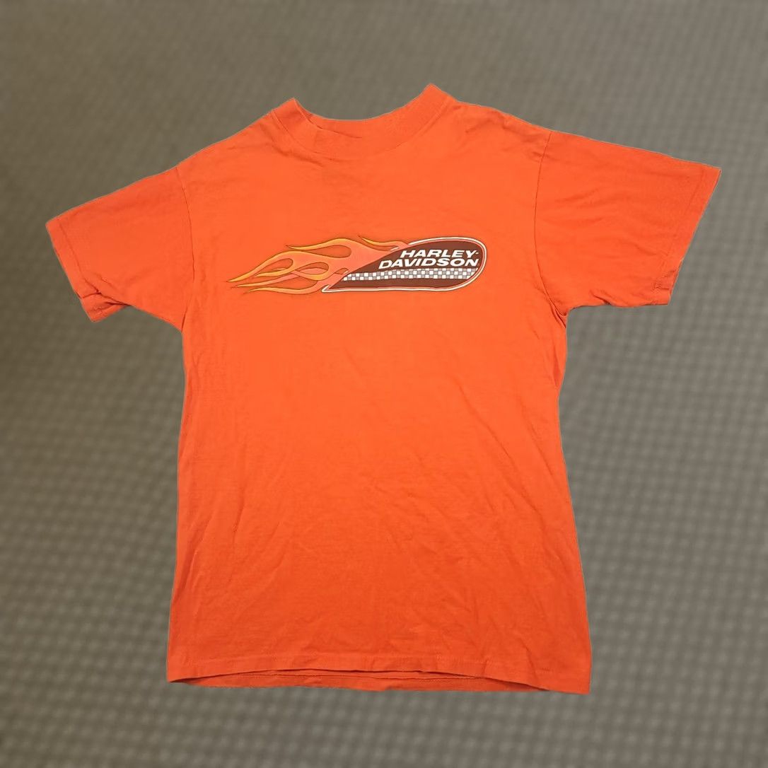 Harley Davidson VTG Harley-Davidson Shirt Large Orange Bettendorf Iowa Motor Biker Casual Mens T-Shirt Colorful Logo Graphic Print Size US L / EU 52-54 / 3 - 1 Thumbnail