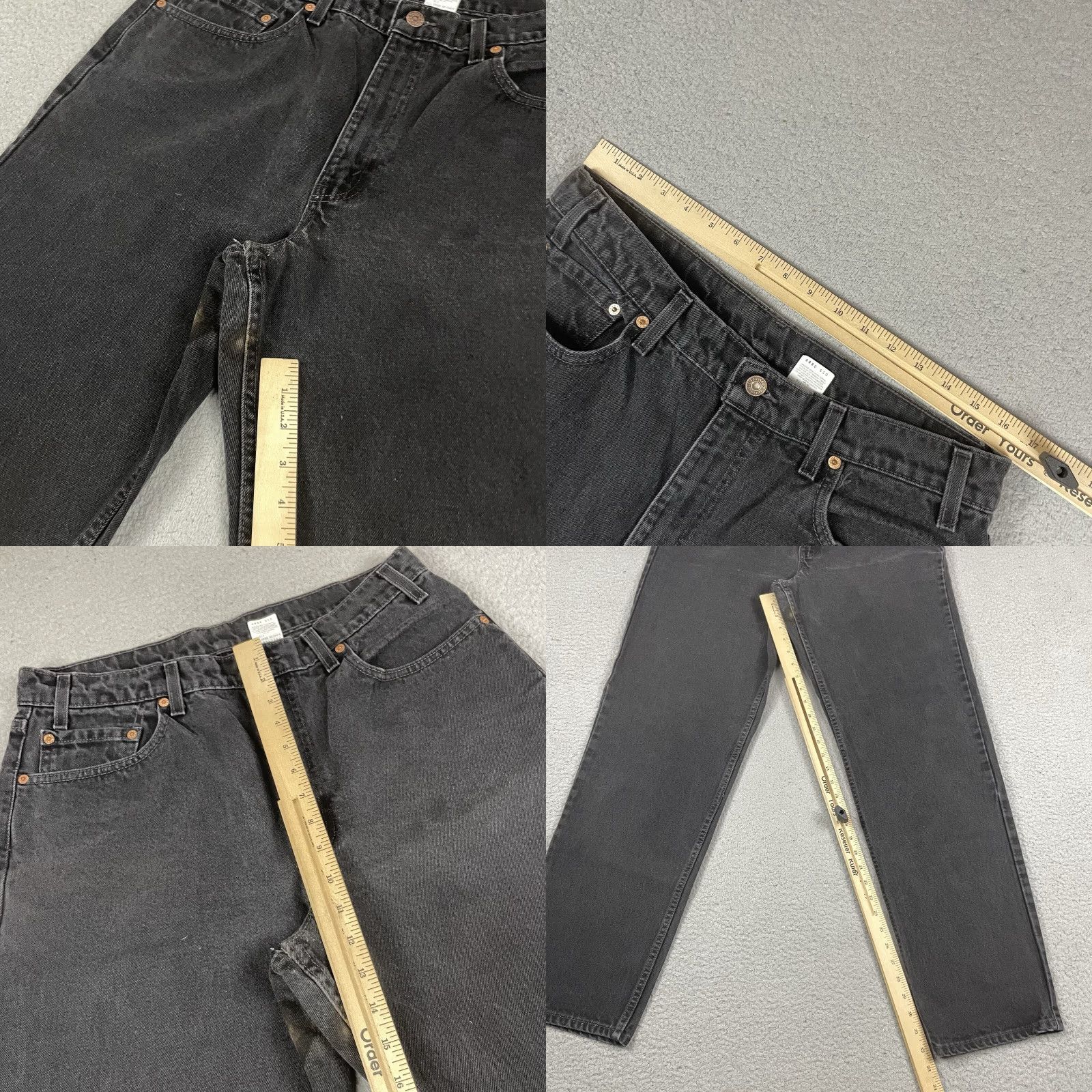 Levi's VINTAGE Levi's Jeans Mens 36x34 Black 550 Relaxed Dark Wash Denim Straight 5-Pocket Jeans Mens Levi's 550 Vintage 90s? Size US 36 / EU 52 - 9 Thumbnail