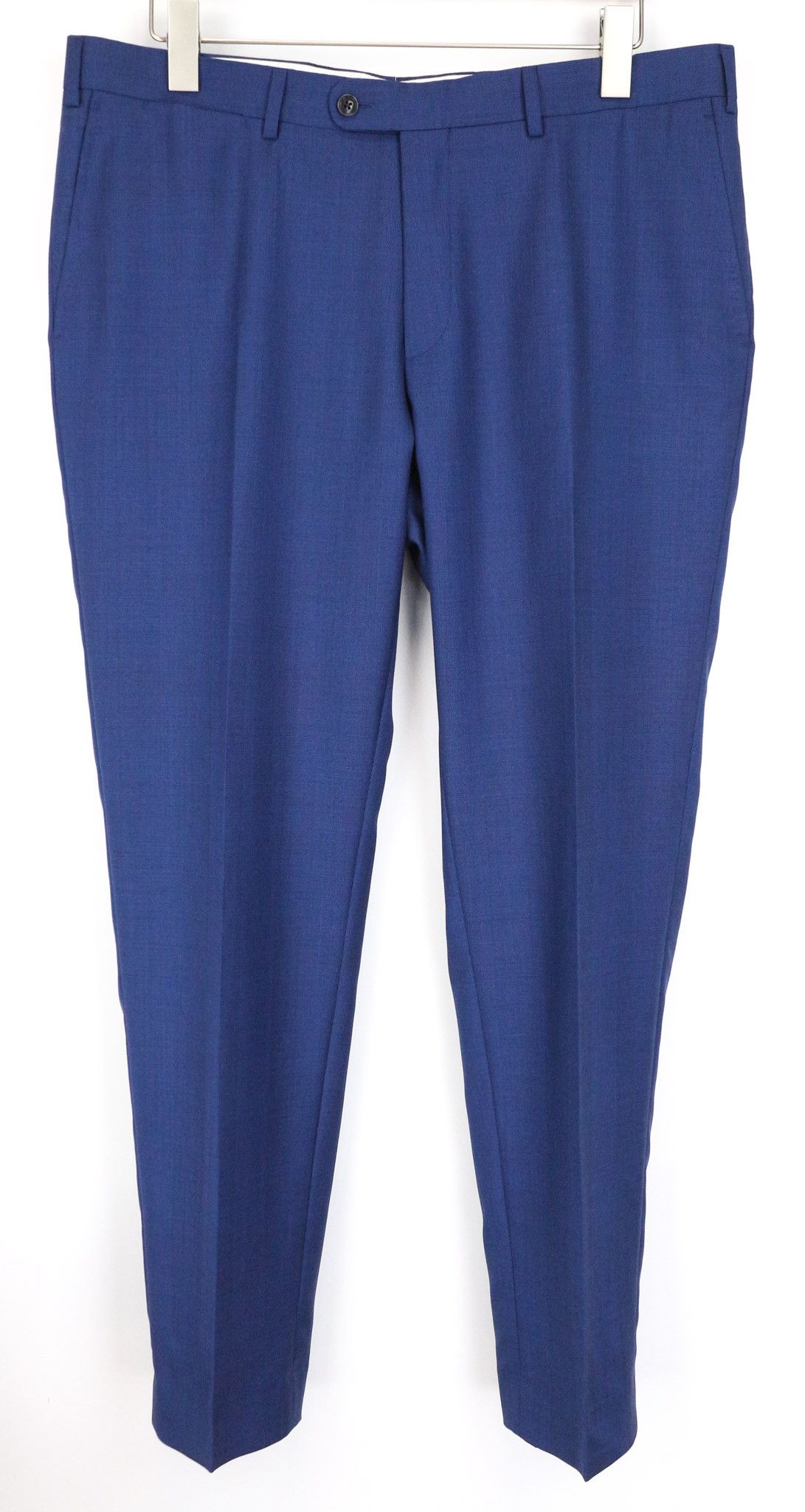 Suitsupply UK44S Mid Blue Slim Glen Check Wool Trousers 76076 Size 44S - 1 Thumbnail
