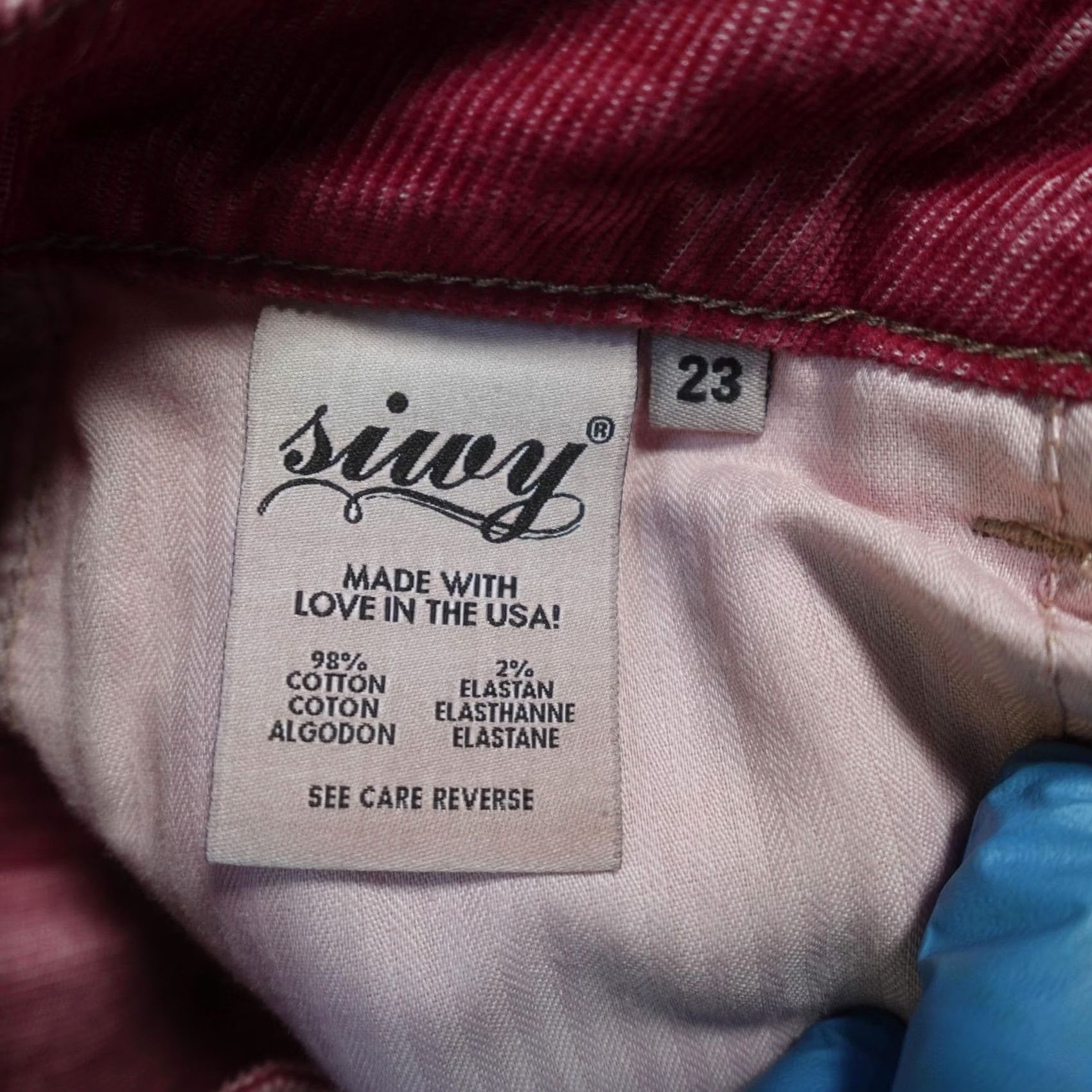 Pinko Siwy Jeans Womens Pink Corduroy Low Rise Skinny Stretch 5 Pocket Embroidered Denim Jeans 23 Size 40" / US 18 - 4 Thumbnail
