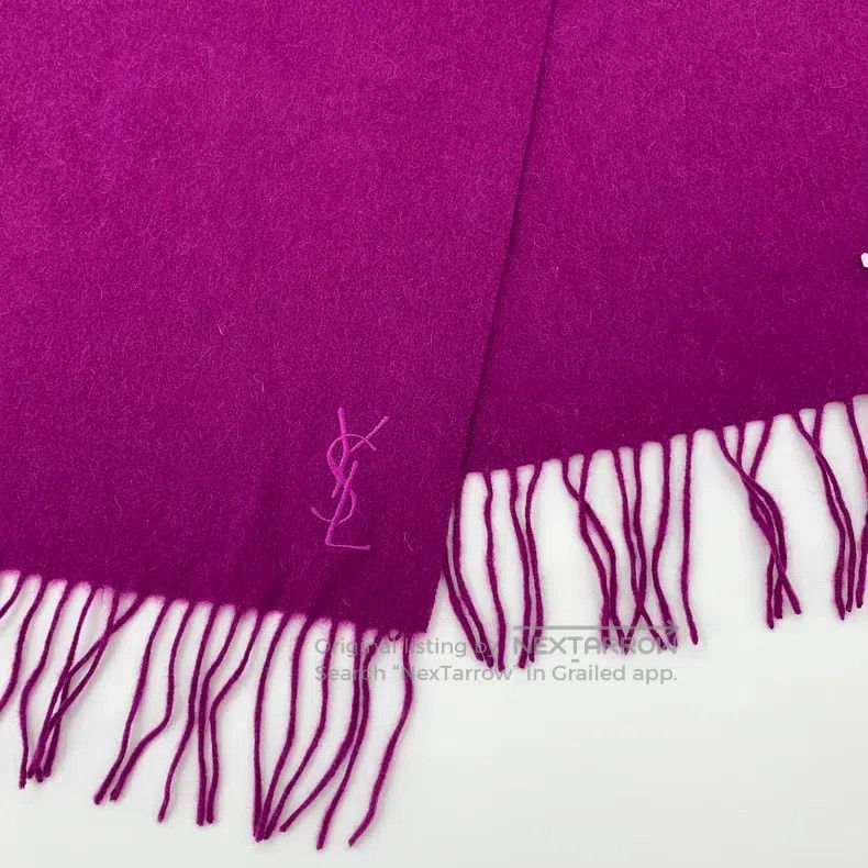 Saint Laurent Paris Saint Laurent Paris Purple Logo Letter Embroidered Wool Fr Size ONE SIZE - 6 Thumbnail