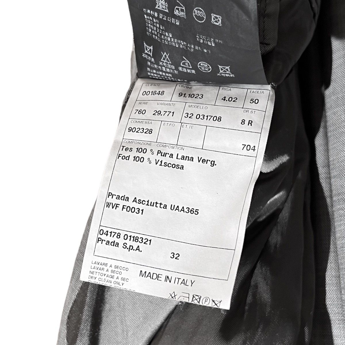 Prada 🔵virgin wool twill tailored suit in light grey Size 50R - 4 Thumbnail