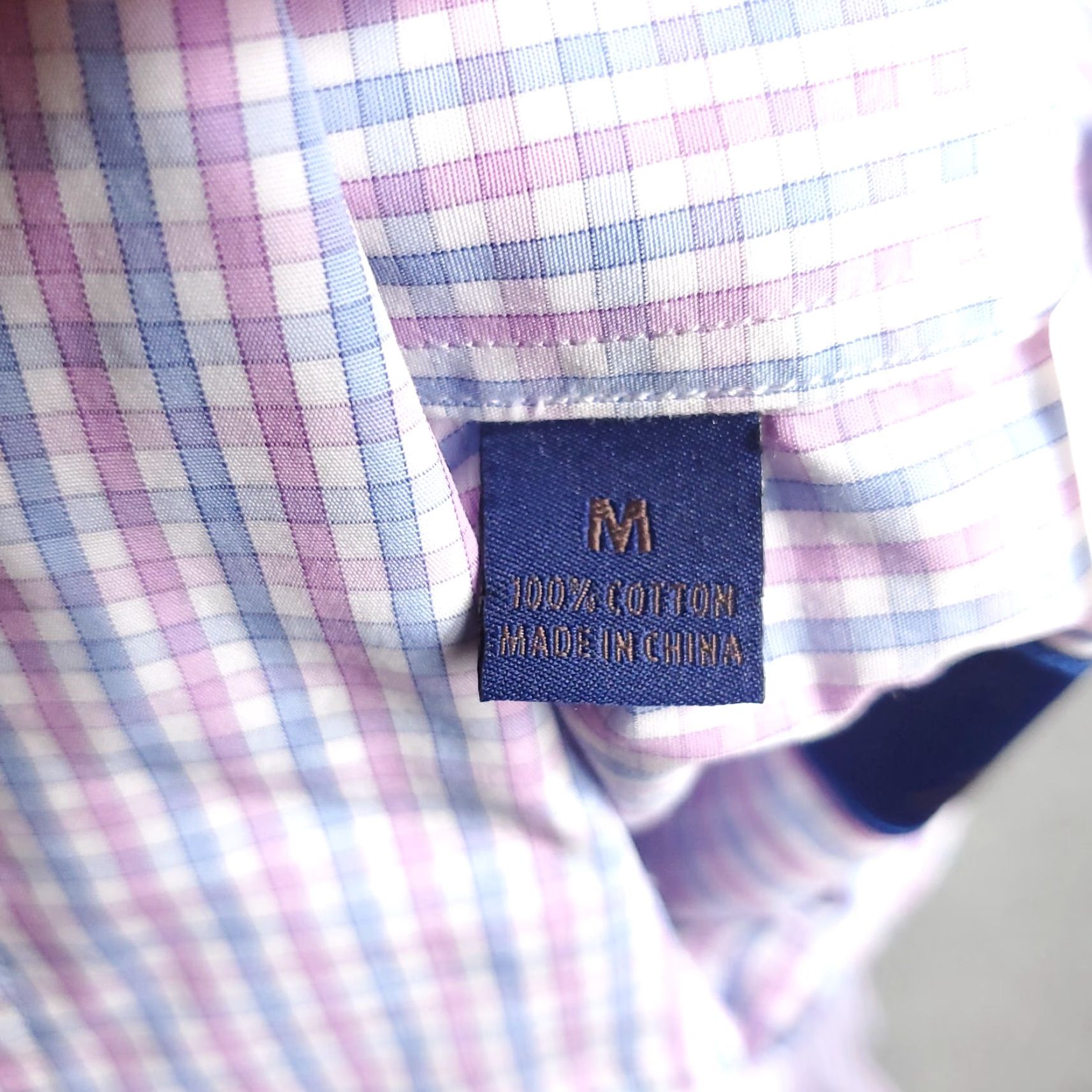 David Donahue David Donahue Shirt Mens Medium Purple/Blue Check Casual Button Up Long Sleeve Size US M / EU 48-50 / 2 - 6 Thumbnail