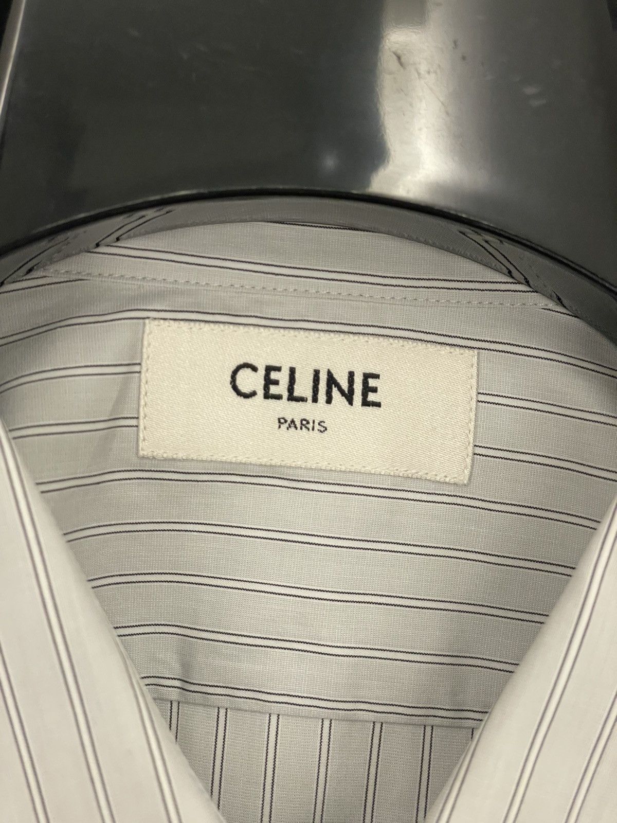Celine LOOSE SHIRT IN STRIPED COTTON POPLIN Size US L / EU 52-54 / 3 - 2 Thumbnail