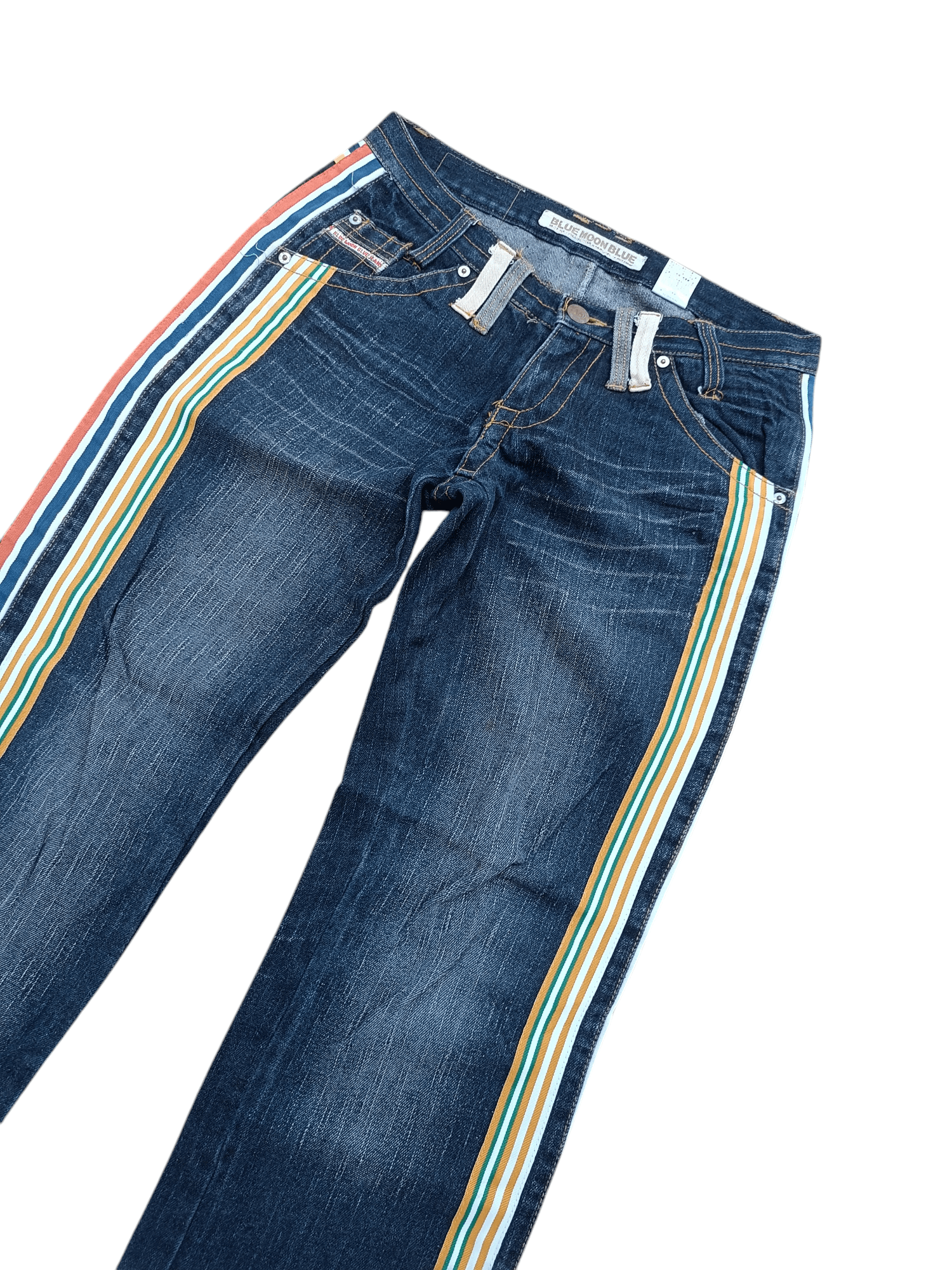 Designer VTG BLUE MOON BLUE SIDE STRIPE EMBROIDERY STYLE DESIGN DENIM Size US 30 / EU 46 - 4 Thumbnail