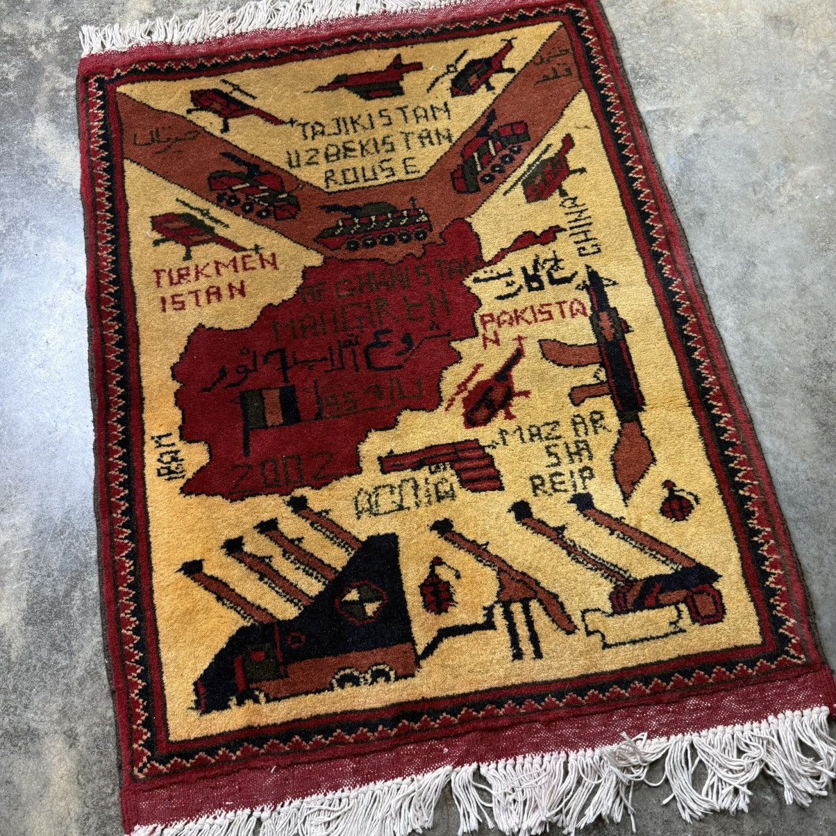 Vintage vintage 60s Pakistani war souvenir tapestry pakistan rug Size ONE SIZE - 3 Thumbnail