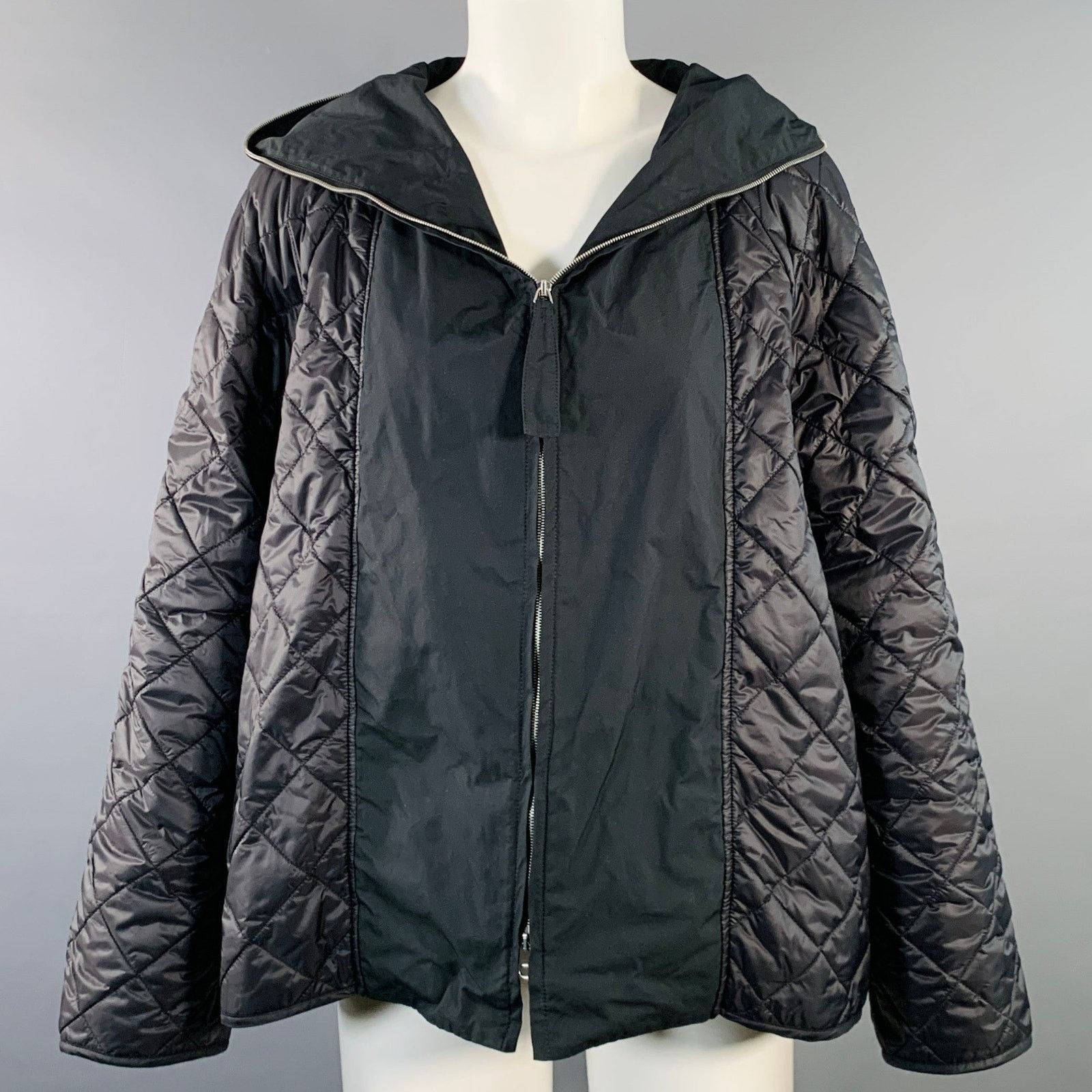 Annette Gortz ANNETTE GOERTZ Size XS Black Polyester Hooded Layered Jacket Size XS / US 0-2 / IT 36-38 - 2 Thumbnail
