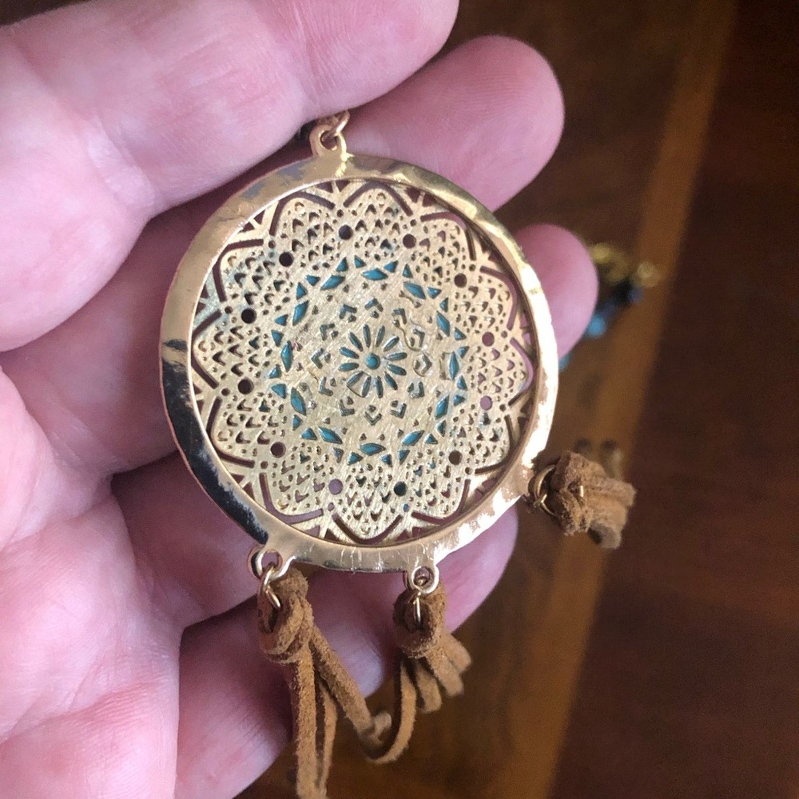 Handmade Handcrafted southwest style natural stone medallion necklace Size ONE SIZE - 9 Thumbnail