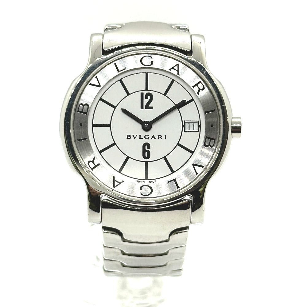 Bvlgari Bvlgari St35S Solo Tempo Quartz Date Wristwatch Ss Men Silver Size ONE SIZE - 1 Thumbnail