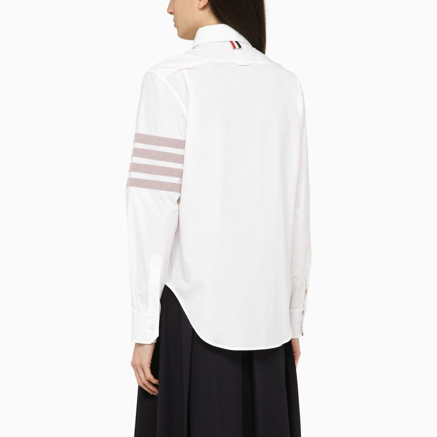 Thom Browne o1d2blof1024 Cotton Shirt in White Size S / US 4 / IT 40 - 3 Thumbnail