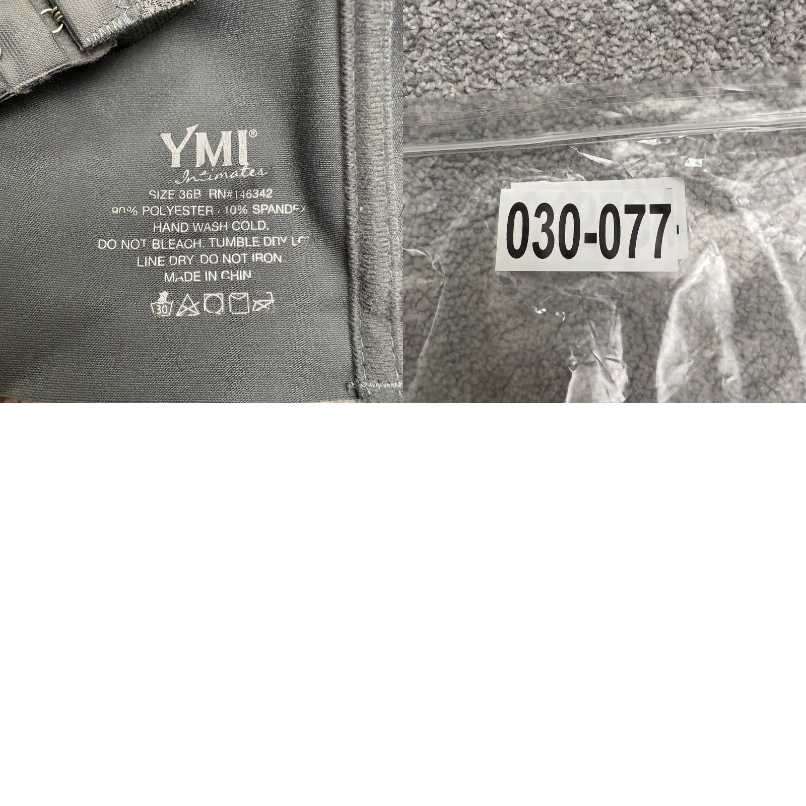 Vintage YMI Intimates Wireless Bra Womens 36B Dark Gray Padded Strap Hook&Eye 36B Gray Women Bra Shirt? Size ONE SIZE - 8 Thumbnail