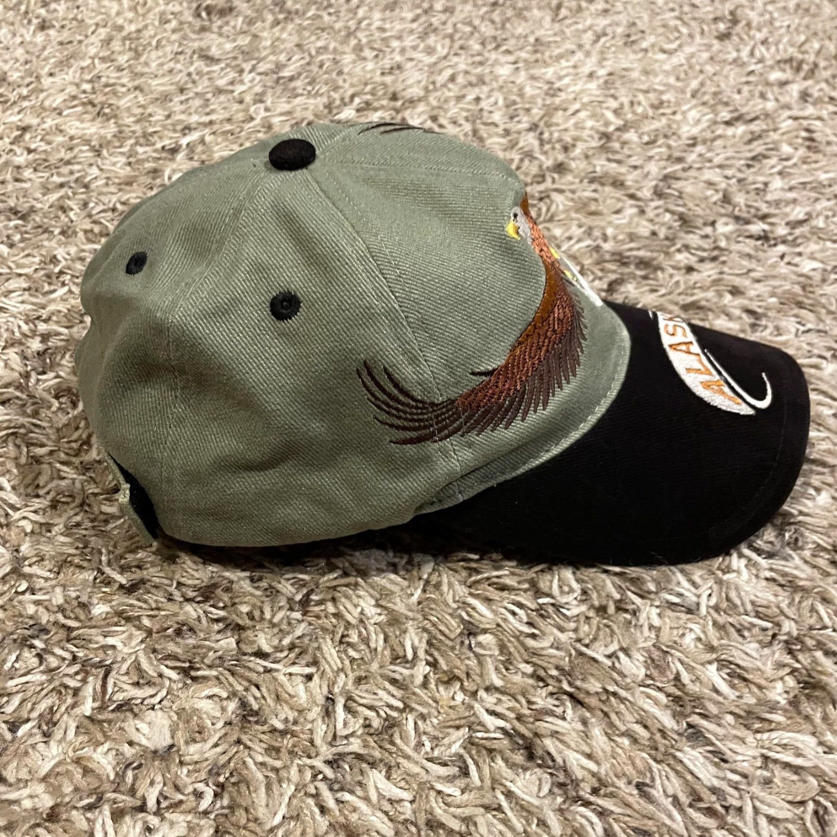 Vintage VINTAGE Alaska Bald Eagle Hat Strap Back Green Black Arctic Circle Size ONE SIZE - 6 Thumbnail