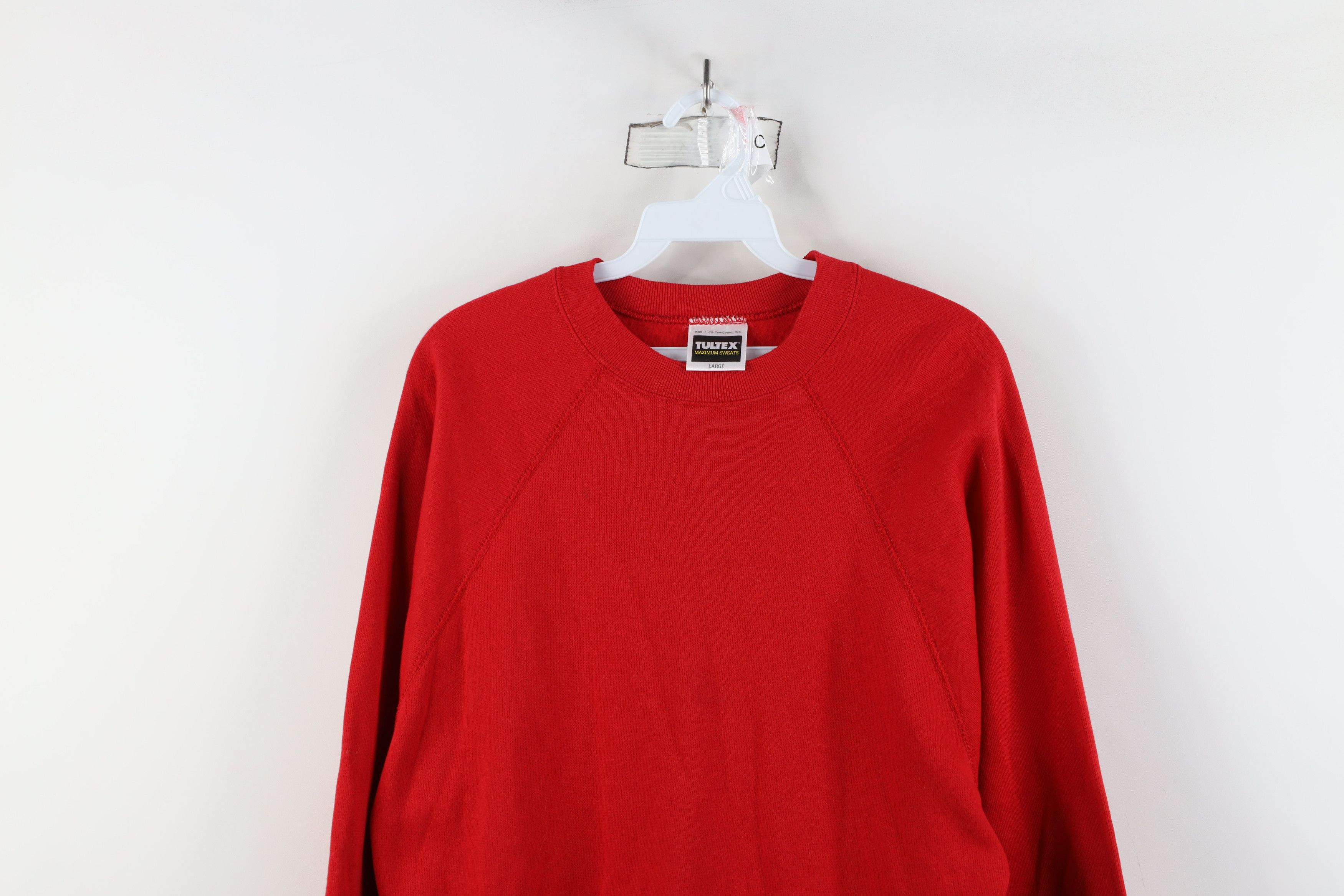 Vintage Vintage 90s Streetwear Raglan Crewneck Sweatshirt Red USA Size US L / EU 52-54 / 3 - 2 Thumbnail