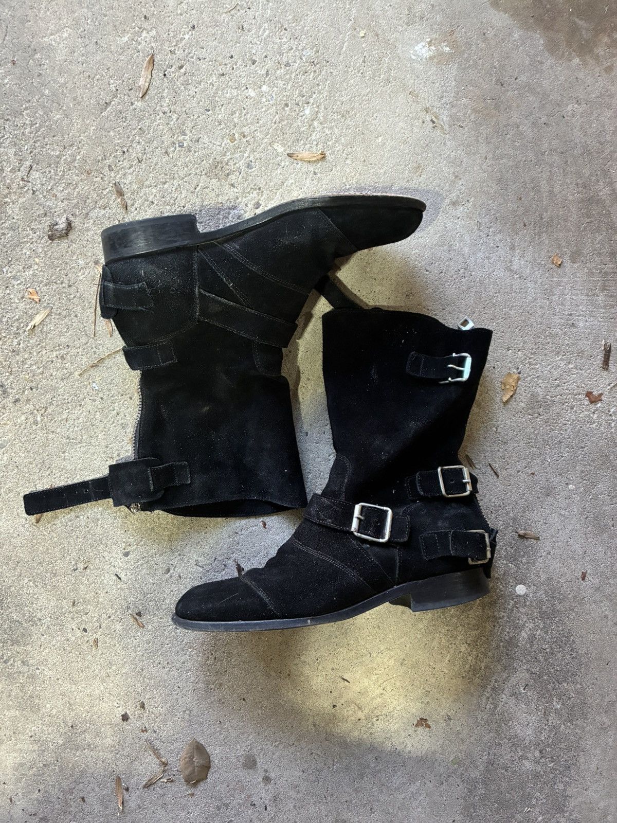 Balmain Suede Engineer Boots