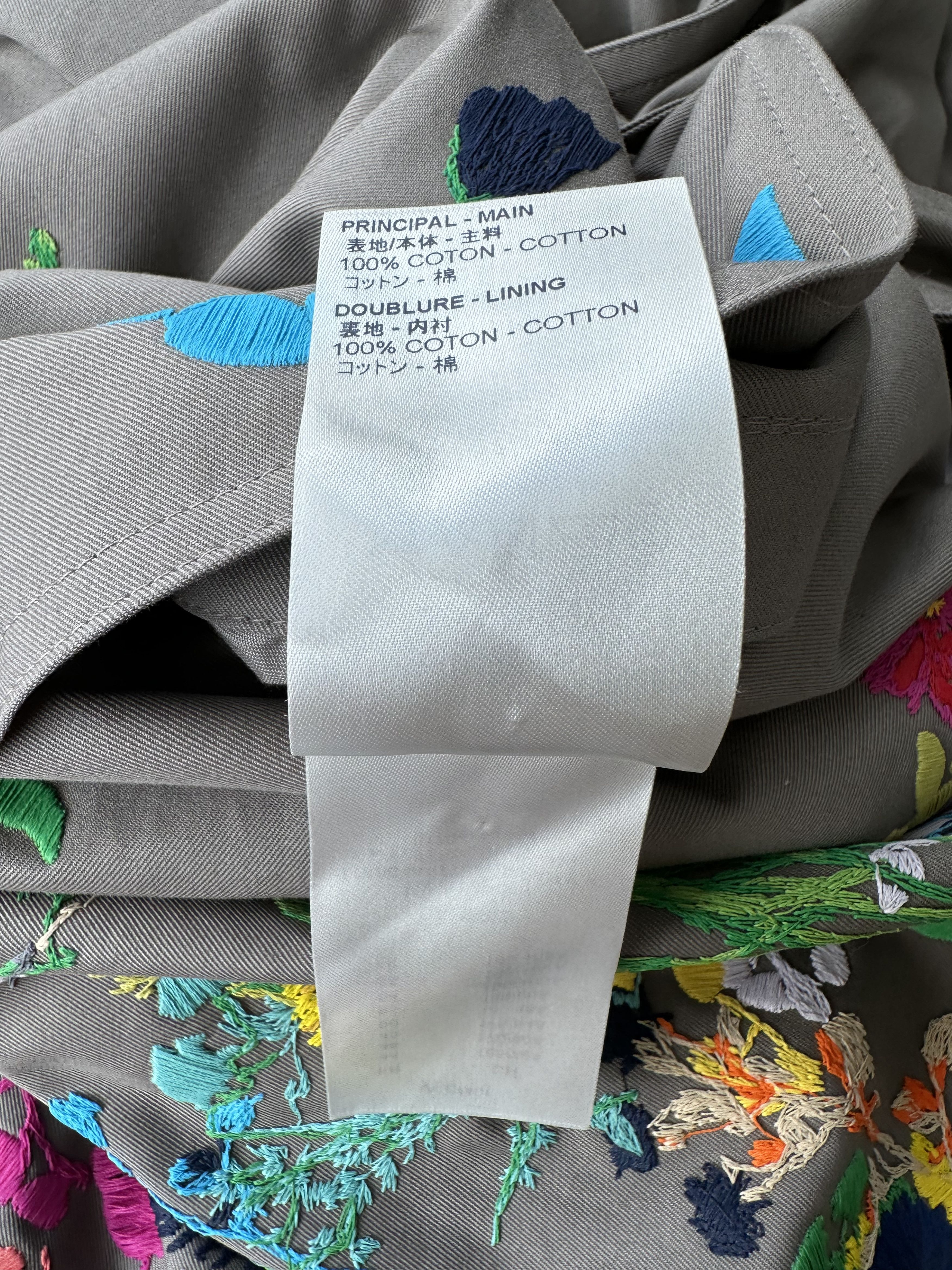 Louis Vuitton Louis Vuitton Beige Flower Embroidered Trench Jacket Size US L / EU 52-54 / 3 - 9 Thumbnail