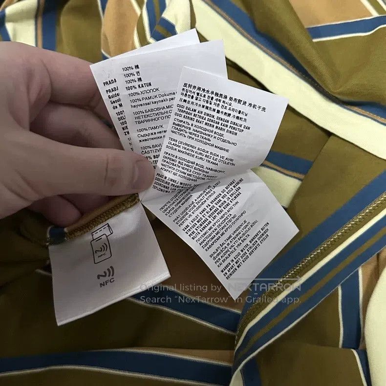 Miu Miu Miu Miu Size XL Yellow-green-brown striped polo Size US XL / EU 56 / 4 - 9 Thumbnail