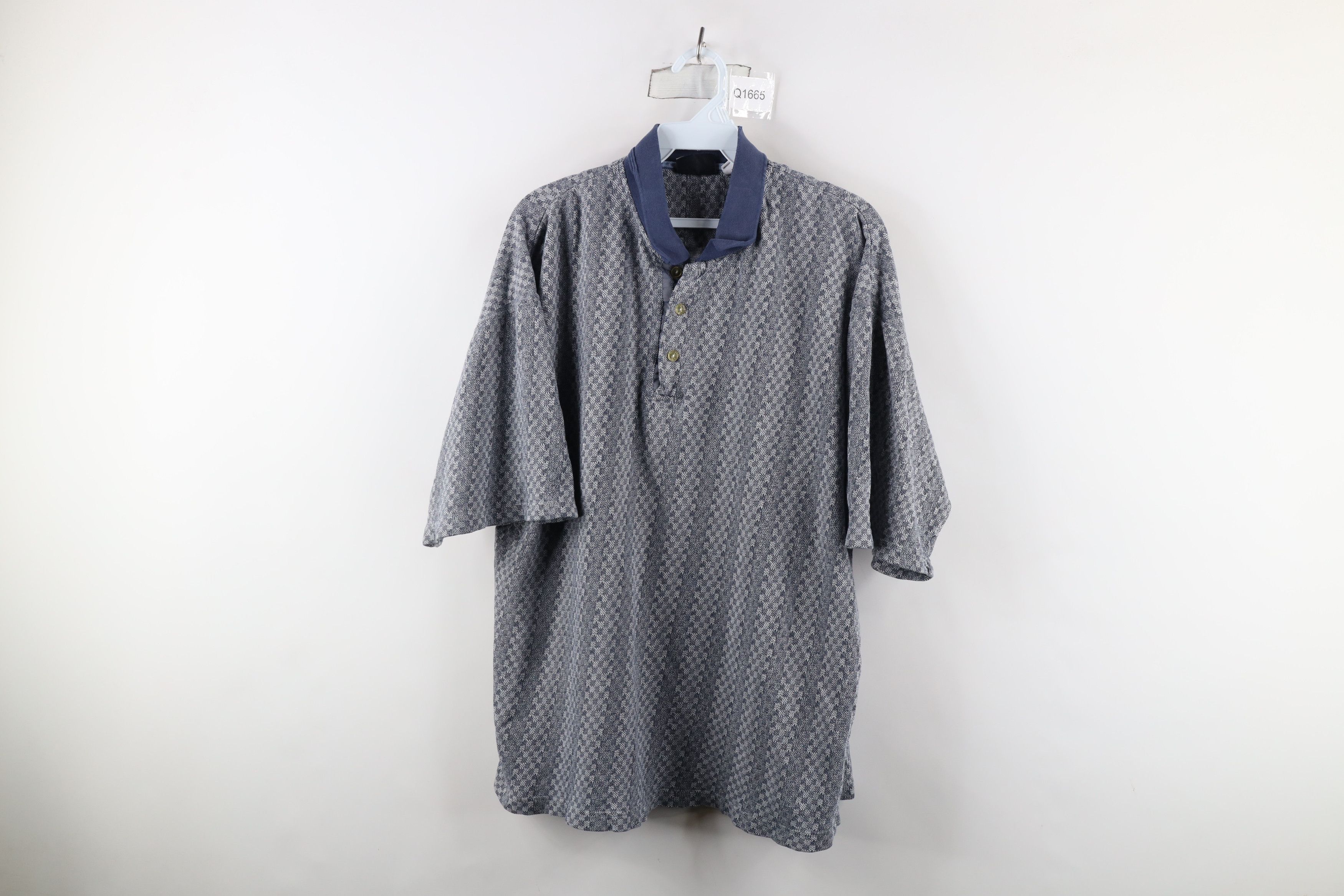 Vintage Vintage 90s Streetwear Checkered Knit Golf Polo Shirt Size US XL / EU 56 / 4 - 1 Thumbnail