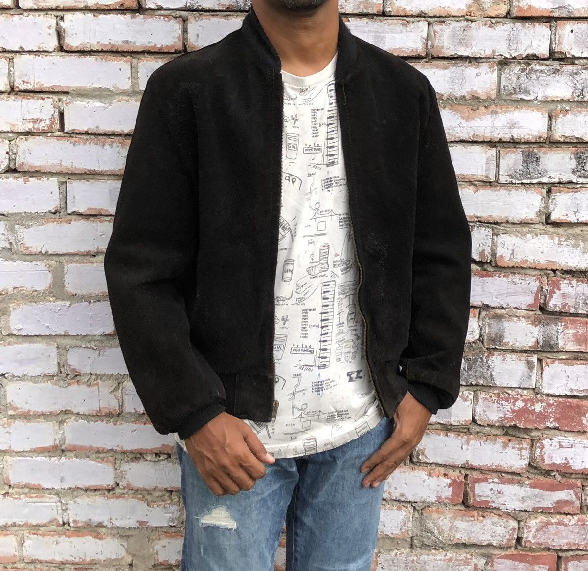 Schott Vintage SCHOTT NYC Suede Leather Bomber Jacket USA 🇺🇸 Size US M / EU 48-50 / 2 - 13 Thumbnail