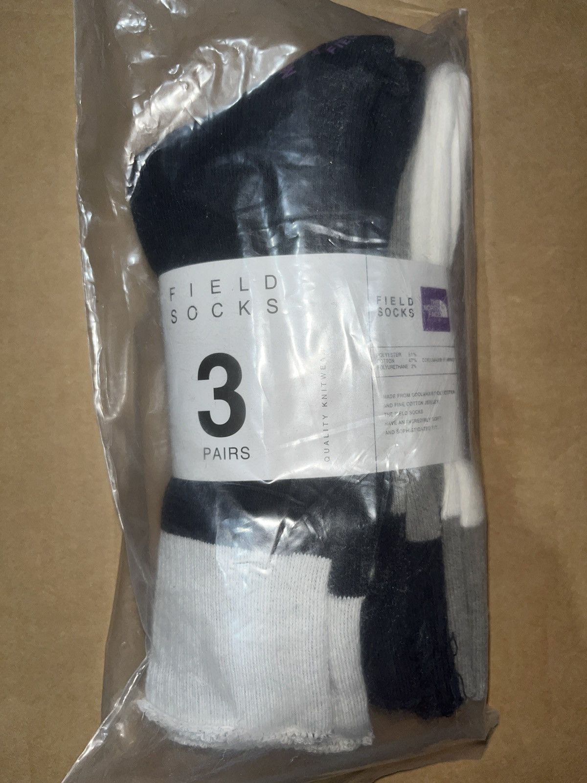 Japanese Brand × Nanamica × The North Face 🇯🇵TNF Purple Label 2-Tone Field Socks 3-Pack 🧦 Sz Large Size ONE SIZE - 4 Thumbnail