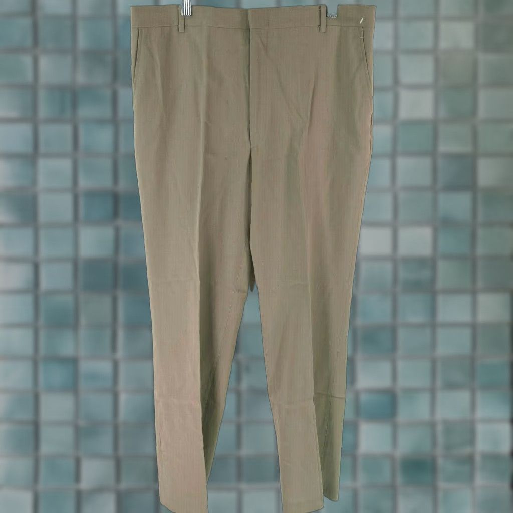 Vintage Vintage Adolfo Mens Dress Pants Solid Tan Size 36X32 Mid Rise Straight Leg Business Casual Size US 36 / EU 52 - 1 Thumbnail