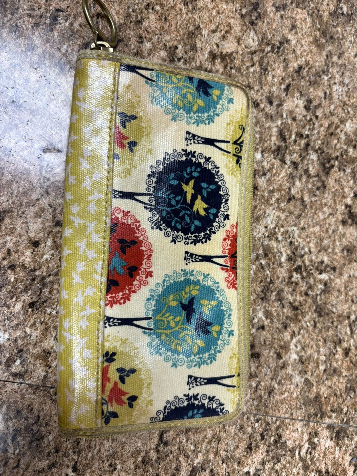 Fossil Fossil Key-Per Coated Canvas Zip-Around Wallet Birds Trees Size ONE SIZE - 7 Thumbnail