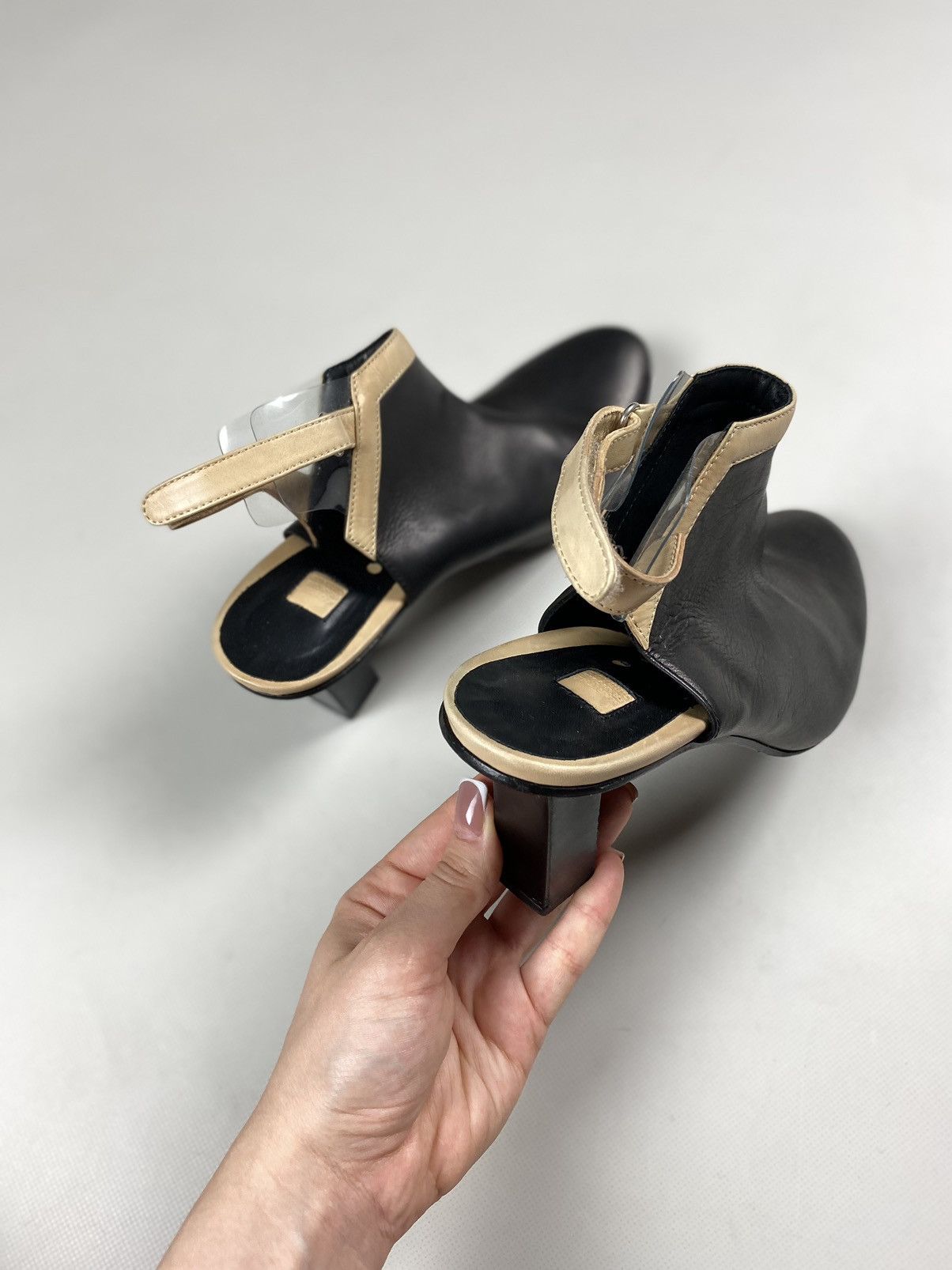Marithe + Francois Girbaud Marithe Francois Girbaud avant-garde leather heels boots Size US 11 / IT 41 - 15 Thumbnail