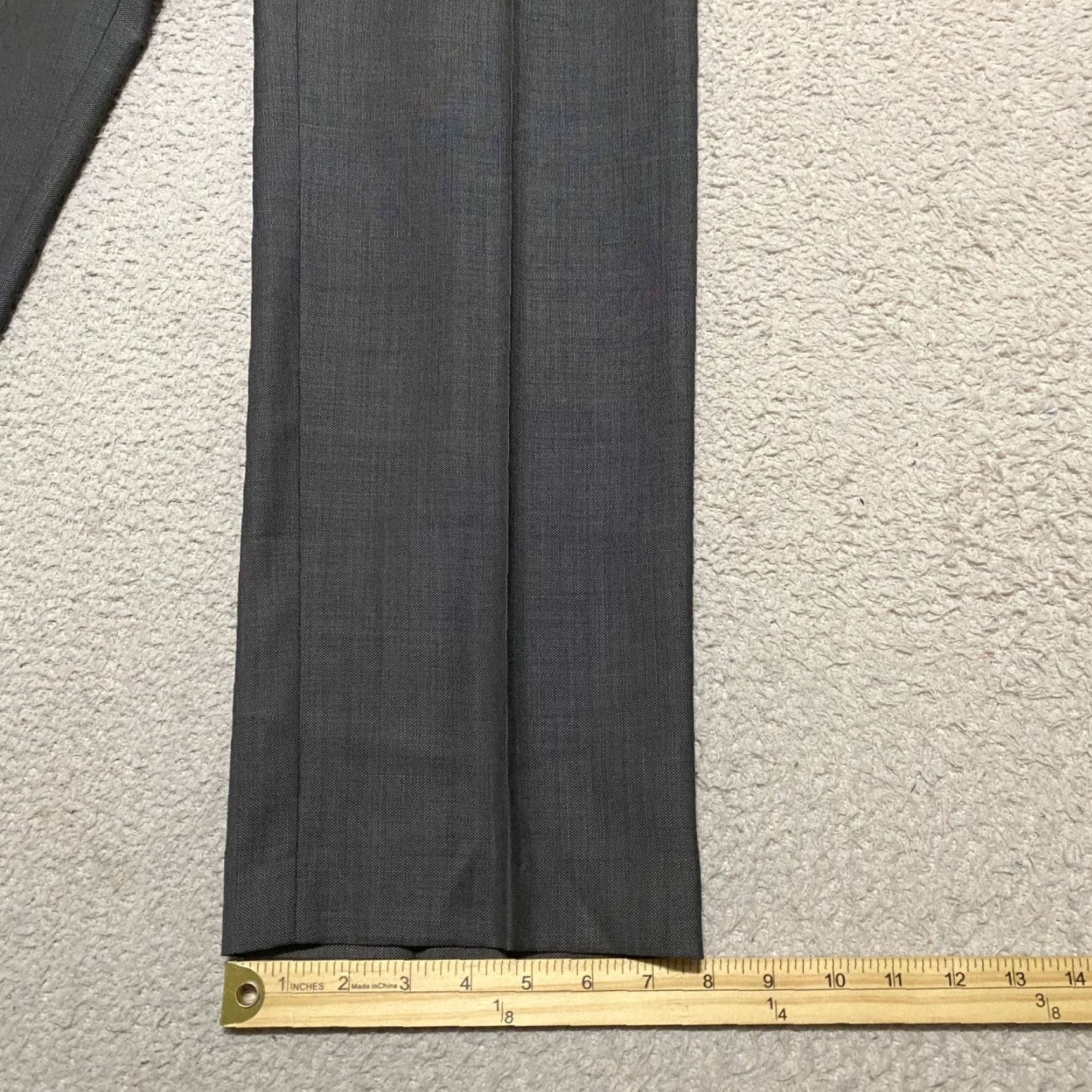 Calvin Klein Calvin Klein Dress Pants Mens Gray 33x30 Flat Front Wool Straight Dress Pants Mens Regular Size US 33 - 5 Thumbnail