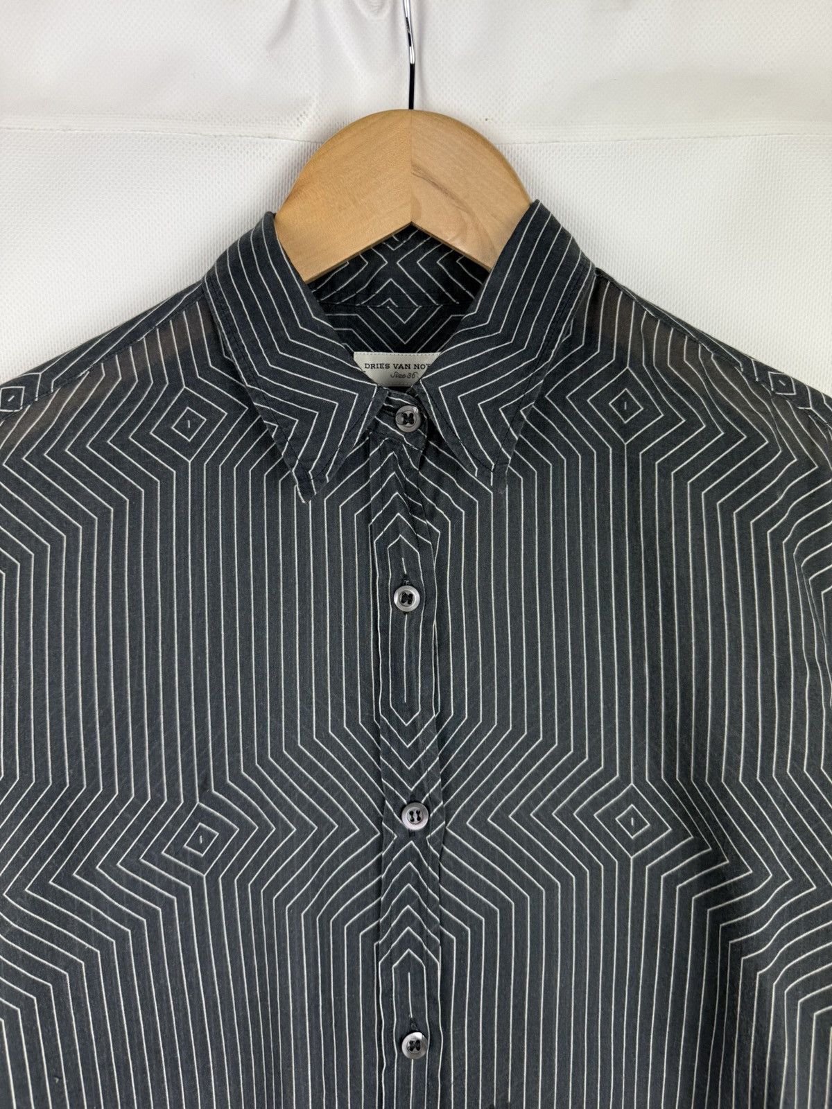 Dries Van Noten Dries Van Noten Geometric Patter Long Sleeve Shirt Dress Size XS / US 0-2 / IT 36-38 - 8 Thumbnail
