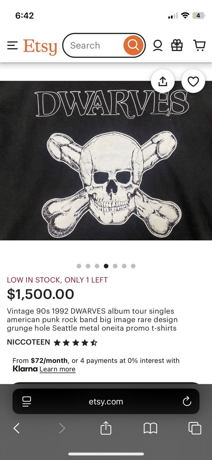 Band Tees Dwarves Band Tour T-Shirt Vintage 90s Size US XL / EU 56 / 4 - 6 Thumbnail