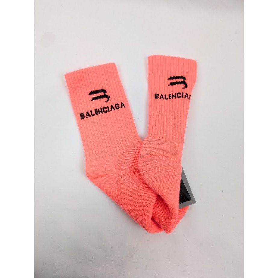 Balenciaga o1rshd1 Size: S / Fluo Cotton Sport Socks in Rose/Black Size ONE SIZE - 7 Thumbnail